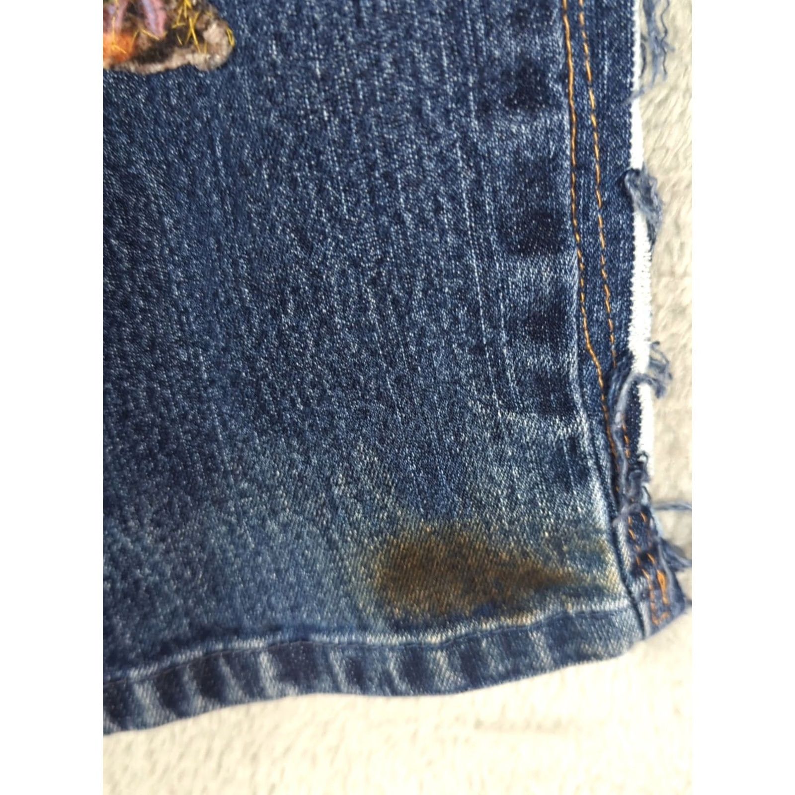 Vintage Artsy Jeans Patchwork Pockets Pearl Woodstock Boho Size 14P Size 36" / US 14 / IT 50 - 5 Thumbnail