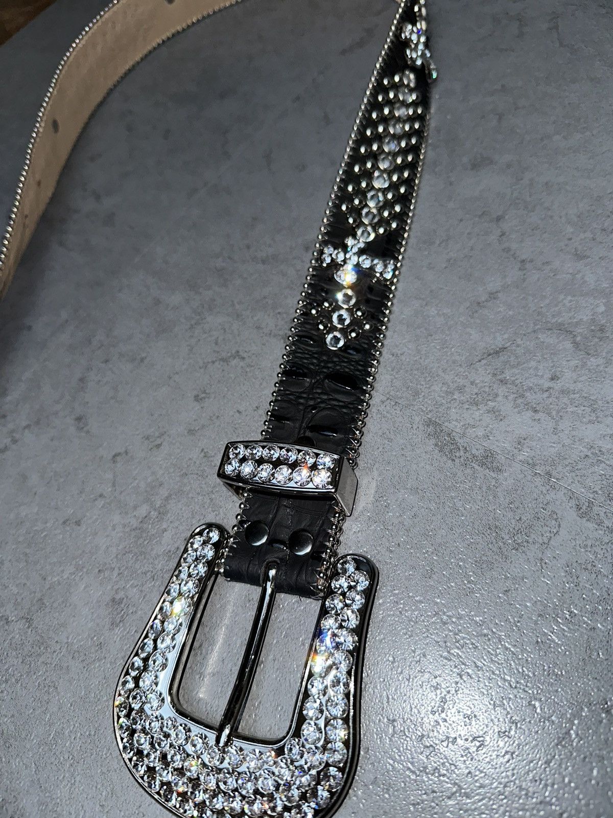 B.B. Simon BB Simon Swarovski Cross Belt Size 32 - 4 Thumbnail