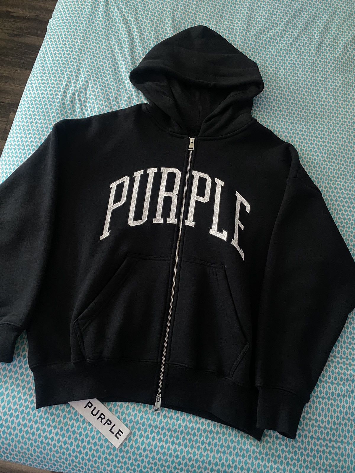 Image of Purple Brand Hoodie in Black, Men's (Size Small)