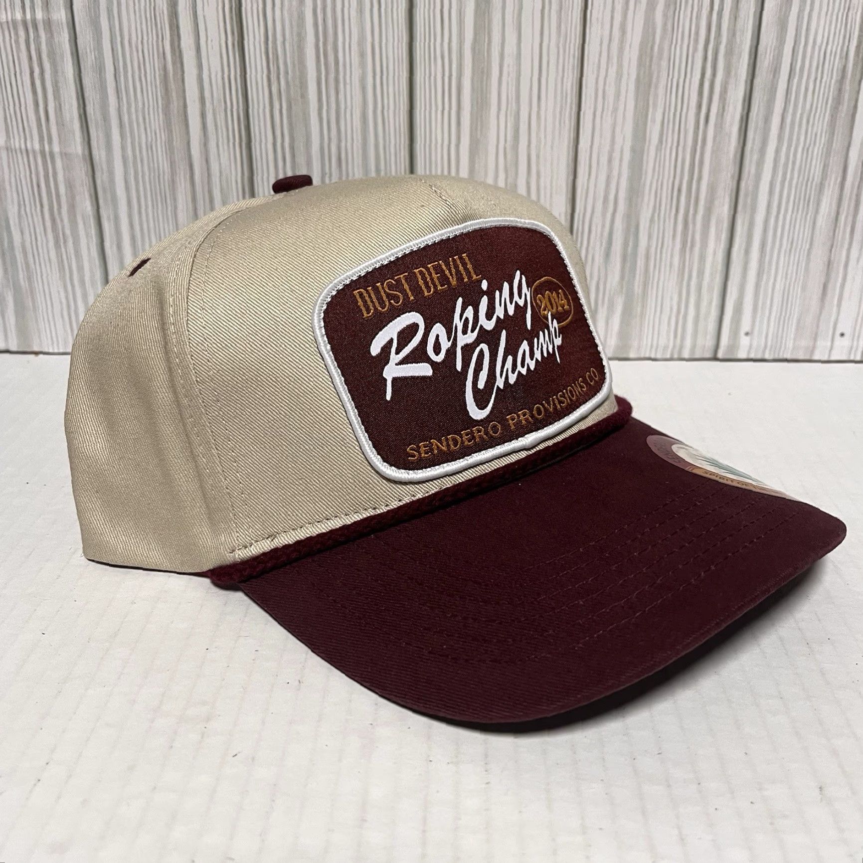 Roper Sendero Provisions Hat Cap Snapback Rope Trucker Dust Devil Roping Champ Tan Size ONE SIZE - 3 Thumbnail
