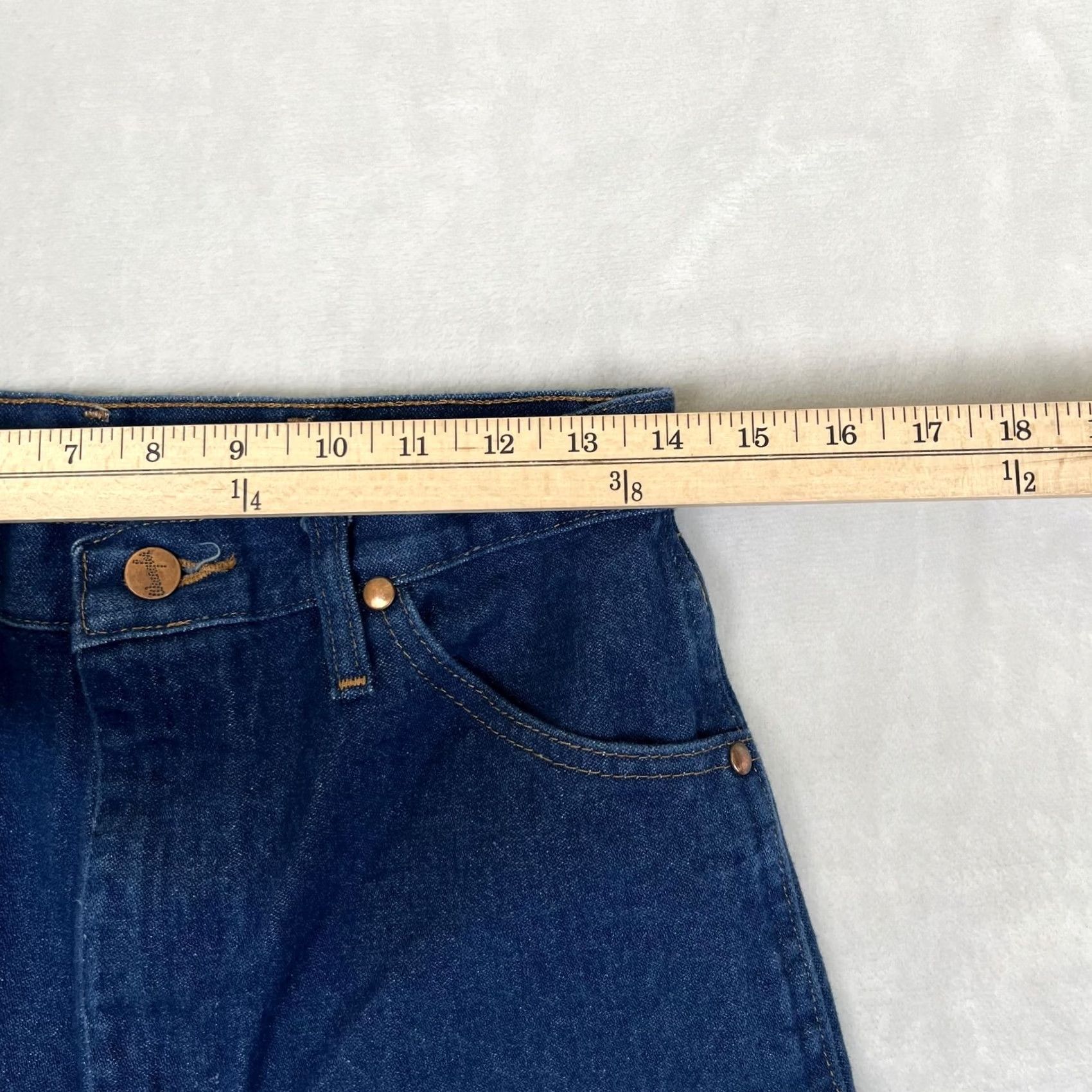 Wrangler VINTAGE Wrangler Jeans Womens 11x34 High Rise Straight Denim Blue Dark Wash Jeans Size 32" / US 10 / IT 46 - 4 Thumbnail