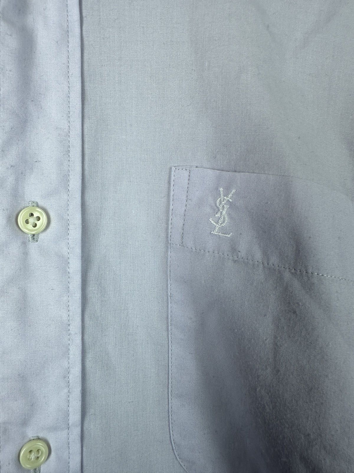 Yves Saint Laurent Vintage white/lavender YSL button up shirt Size US L / EU 52-54 / 3 - 4 Thumbnail