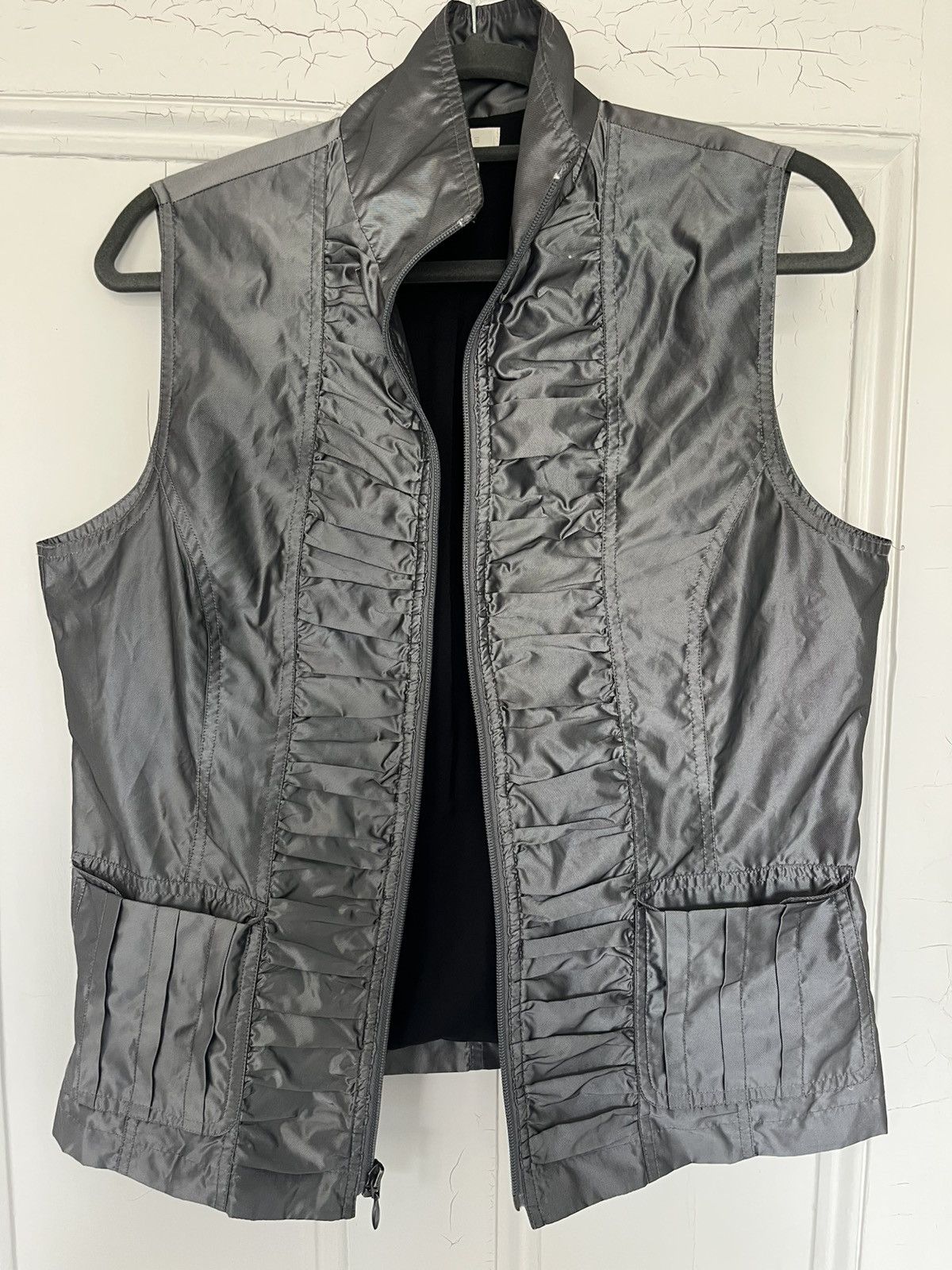Japanese Brand Avant Garde Silver Vest With Rouching Size M / US 6-8 / IT 42-44 - 2 Thumbnail