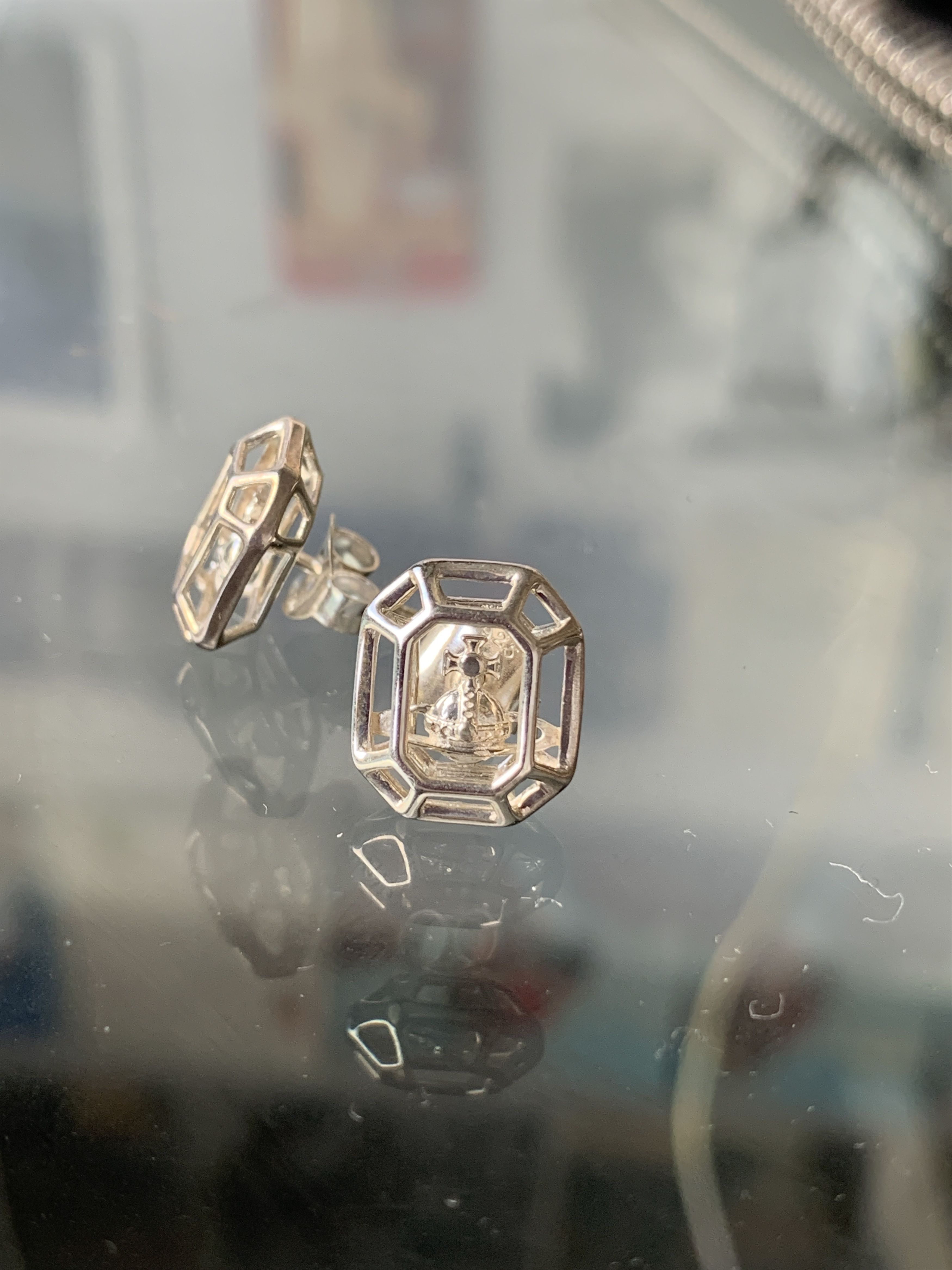 Vivienne Westwood Sterling 925 Silver Orb in a Cage Earrings - Unique Size ONE SIZE - 4 Thumbnail