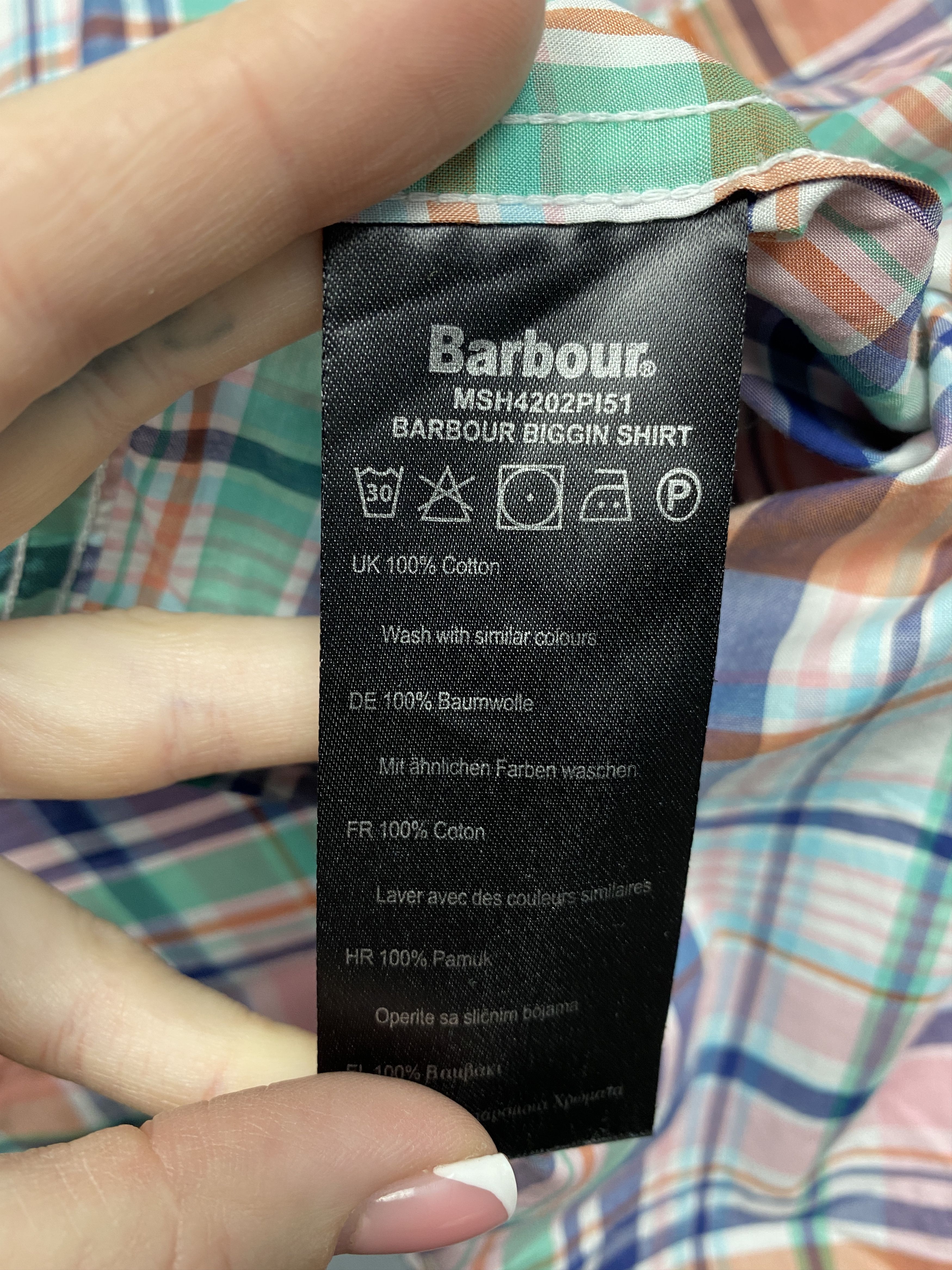 Barbour × Flannel Barbour Biggin Mens Long Sleeve Plaid Shirt Size US XXL / EU 58 / 5 - 7 Thumbnail