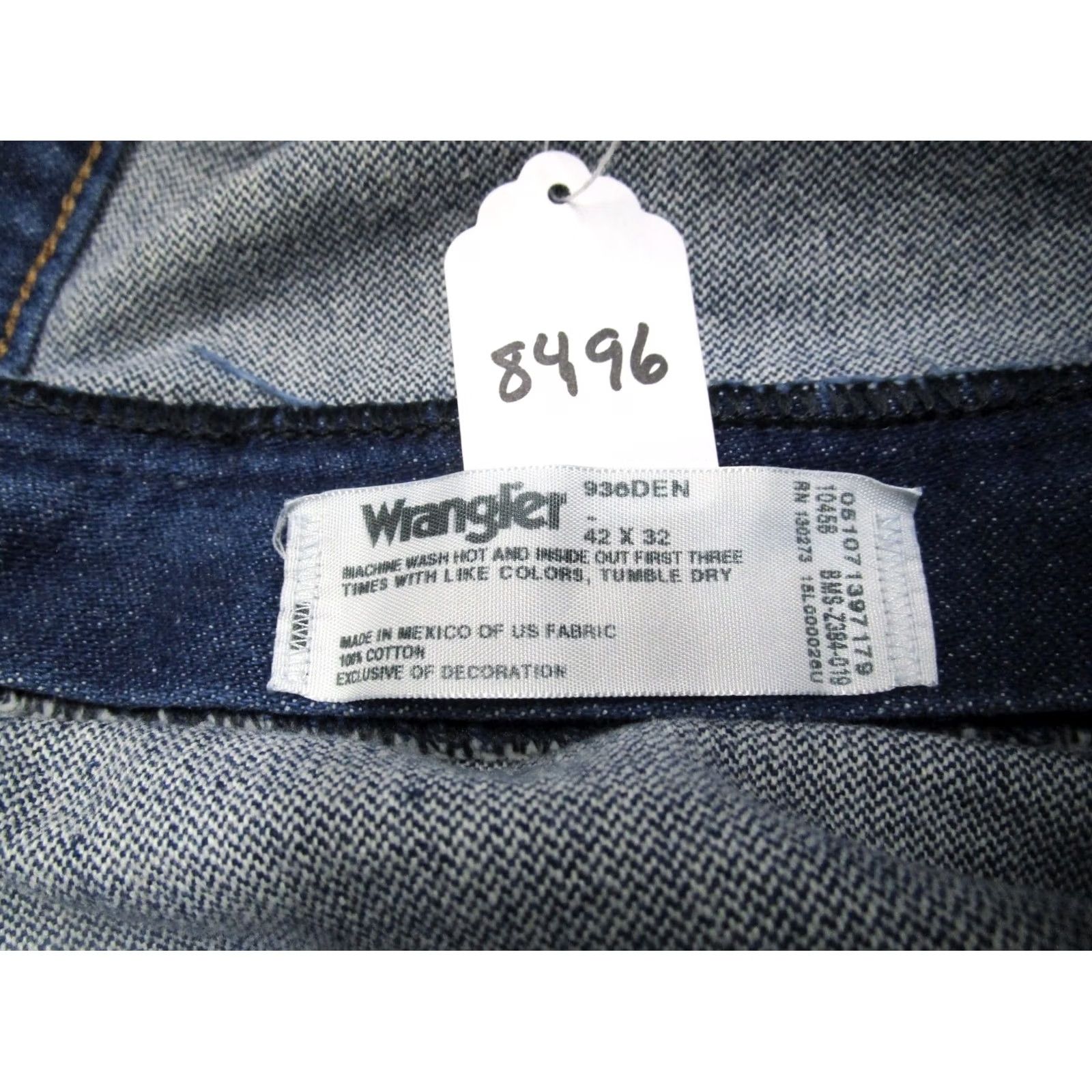 Wrangler Wrangler Jeans Men 42x32 Blue Cowboy Cut Slim Fit Western Pants Dark Wash Rodeo Jeans Mens Slim 936 Cowboy Cut Western Pants Denim Blue Wrangler Size US 42 / EU 58 - 8 Thumbnail