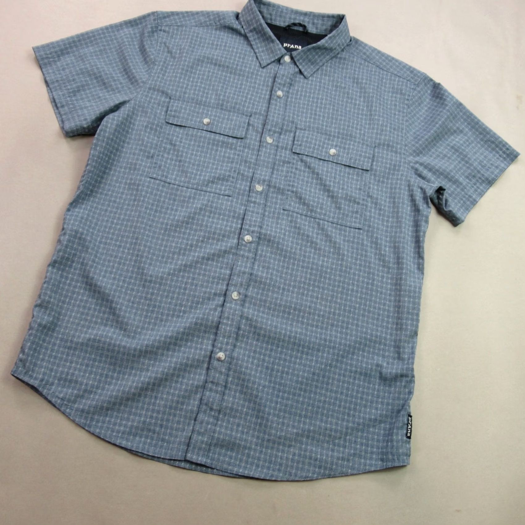 Prana PrAna Shirt Mens Medium Button Front Checks Lightweight Short Sleeve Outdoors Size US M / EU 48-50 / 2 - 2 Thumbnail