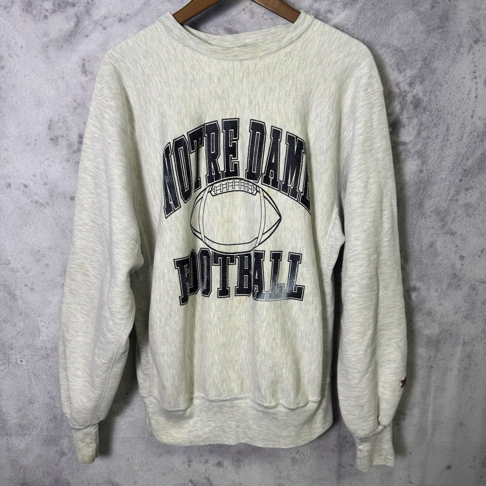 Vintage Vintage Notre Dame Football Sweatshirt Mens Large Gray 90s Size US L / EU 52-54 / 3 - 1 Thumbnail