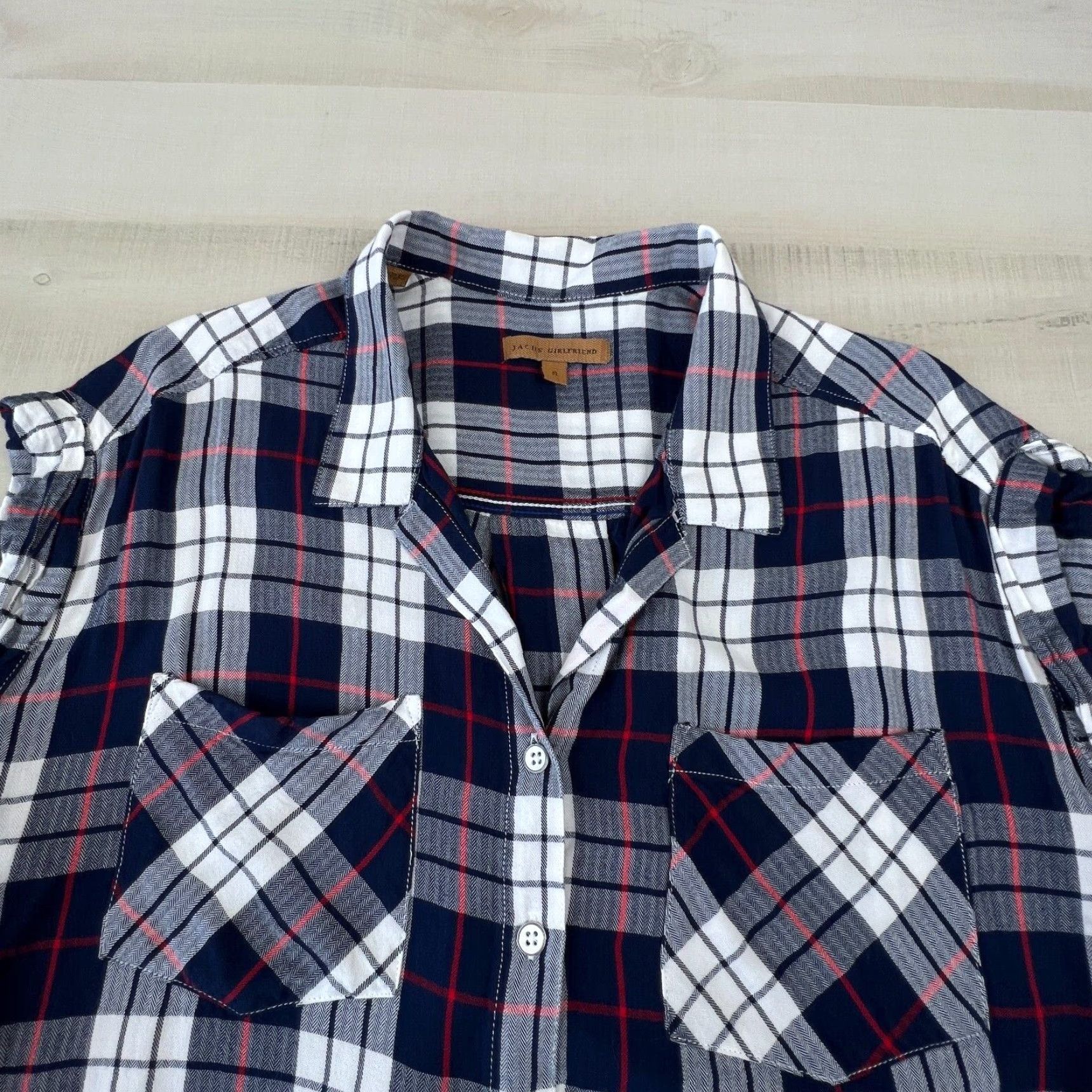 Vintage Jachs Womens Blue Plaid Sleeveless Button Up Shirt Small Size S / US 4 / IT 40 - 2 Thumbnail