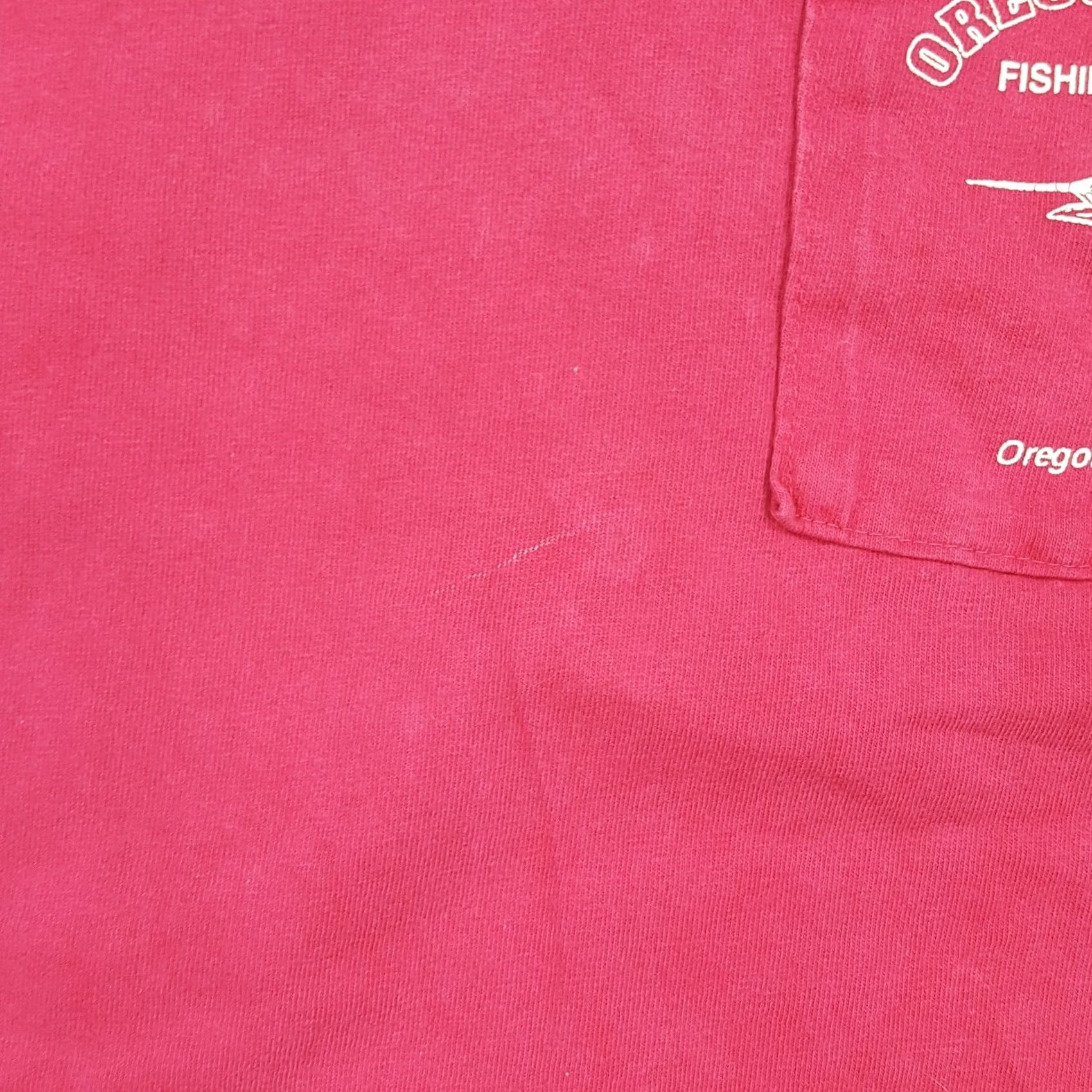 Pinko VINTAGE Oregon Fishing Distressed Pink Mens XL T Shirt 90s Size US XL / EU 56 / 4 - 6 Thumbnail