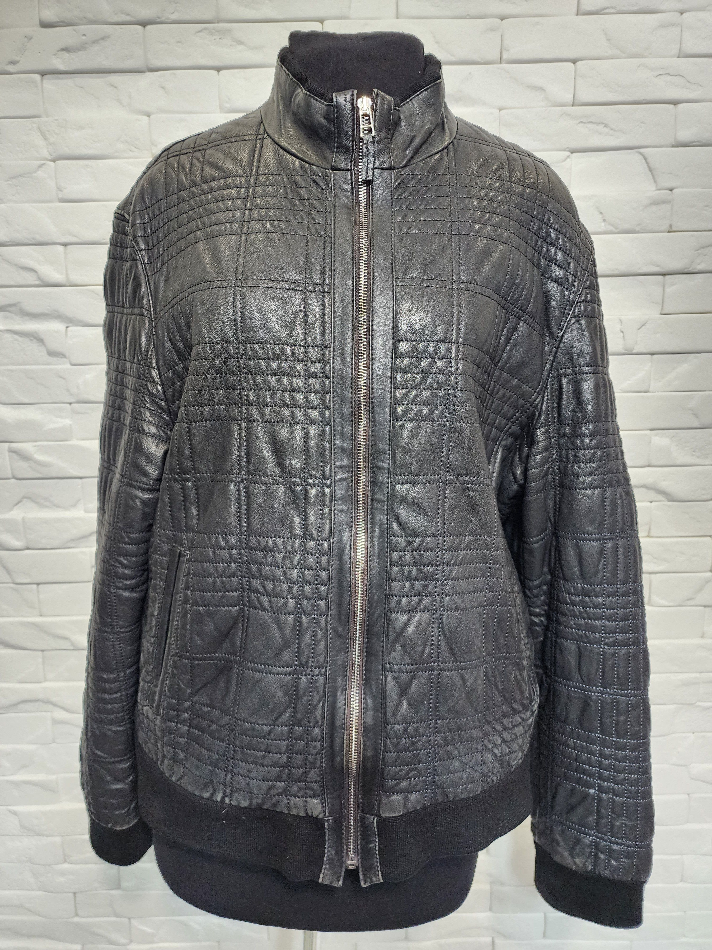 Genuine Leather Men's Black Leather Jacket: Metal Zipper Size US L / EU 52-54 / 3 - 1 Thumbnail