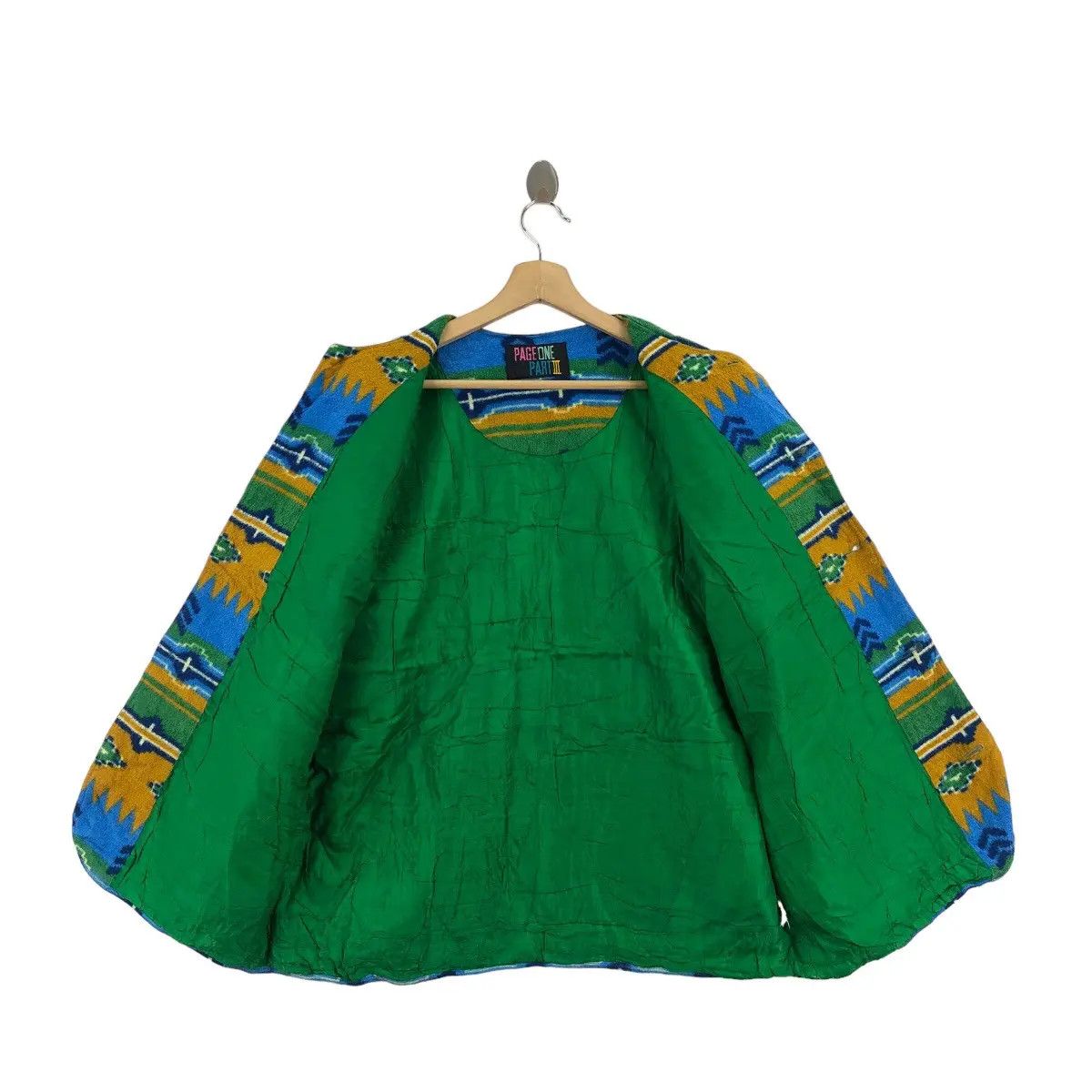 Vintage Vtg PAGE ONE PART III Aztec Navajo Art Fleece Cardigan Size XXL / US 16-18 / IT 52-54 - 6 Thumbnail