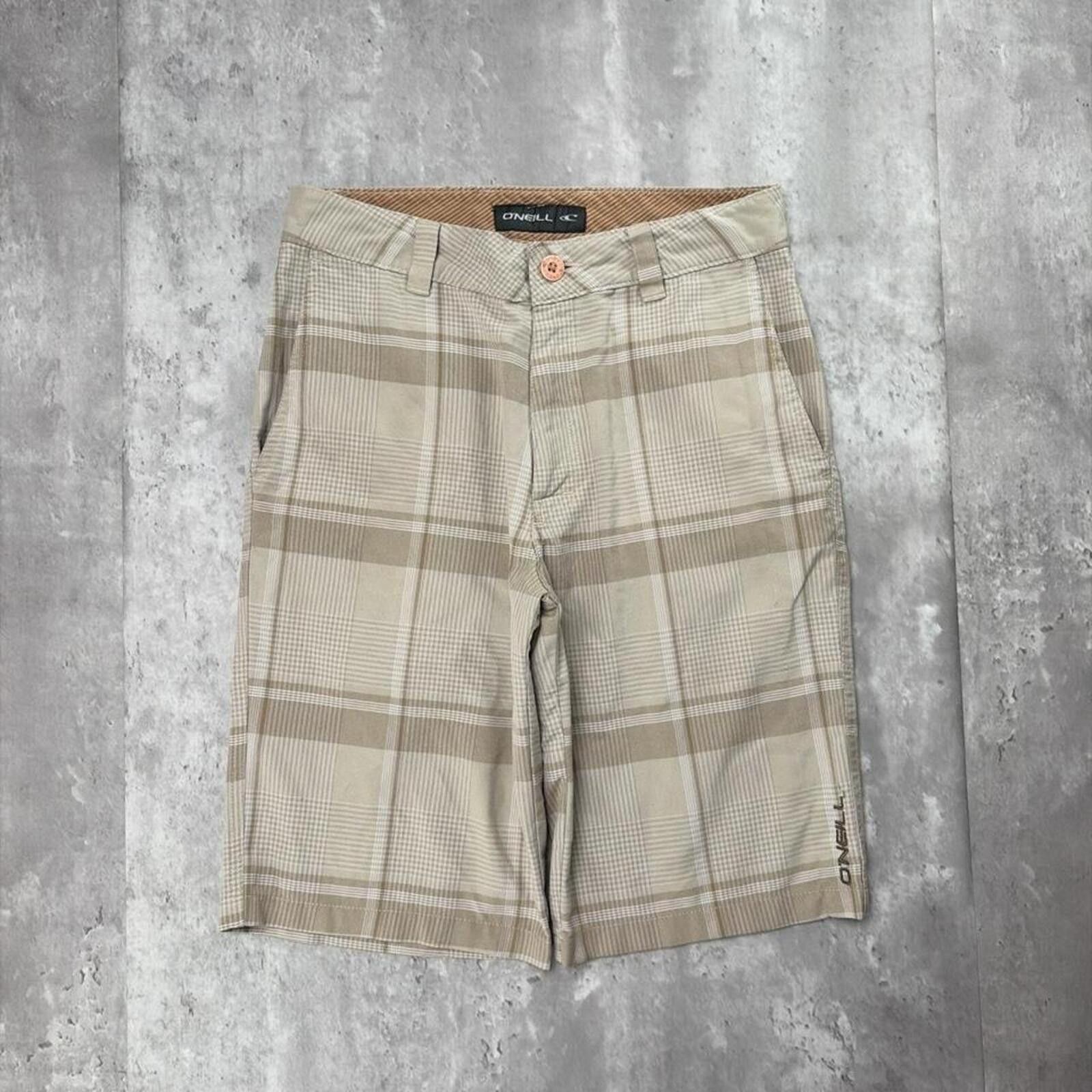O'Neill Y2K Beige O’Neill Surf Grunge Plaid Baggy Shorts Size US 28 / EU 44 - 1 Thumbnail