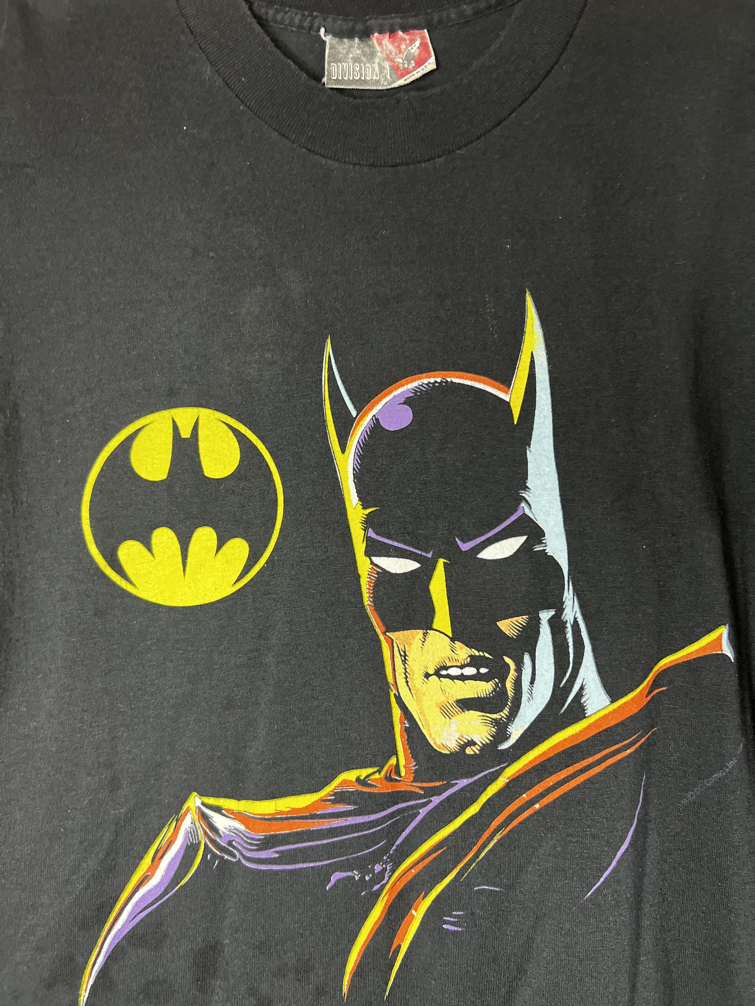 DC Comics × Vintage Vintage 1989 Batman Bat Signal Single Stitch Graphic T-Shirt Size US L / EU 52-54 / 3 - 2 Thumbnail