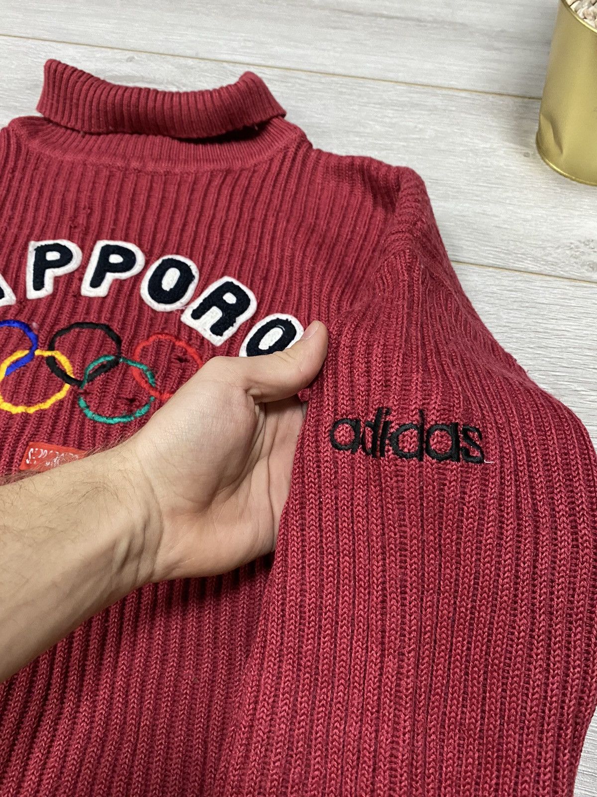 Vintage Adidas Sapporo Olympic vintage wool turtle neck sweater Size US M / EU 48-50 / 2 - 6 Thumbnail
