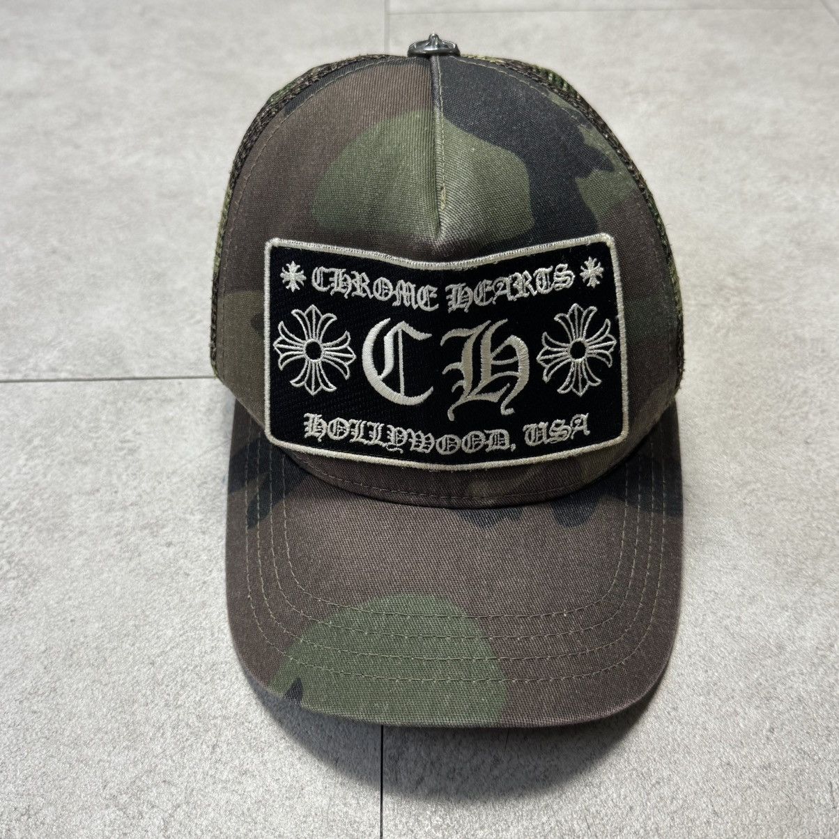 CHROME HEARTS CAMO FUCK TRUCKER HAT
