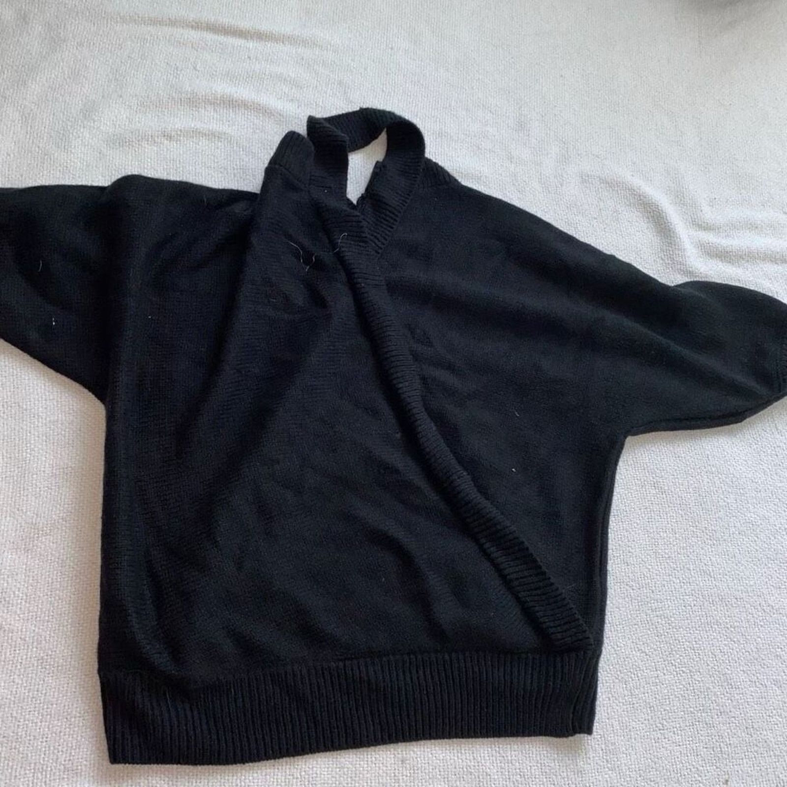 Other Tobi Black Oversized Knit Cross Front Sweater | Sz S Size S / US 4 / IT 40 - 2 Thumbnail