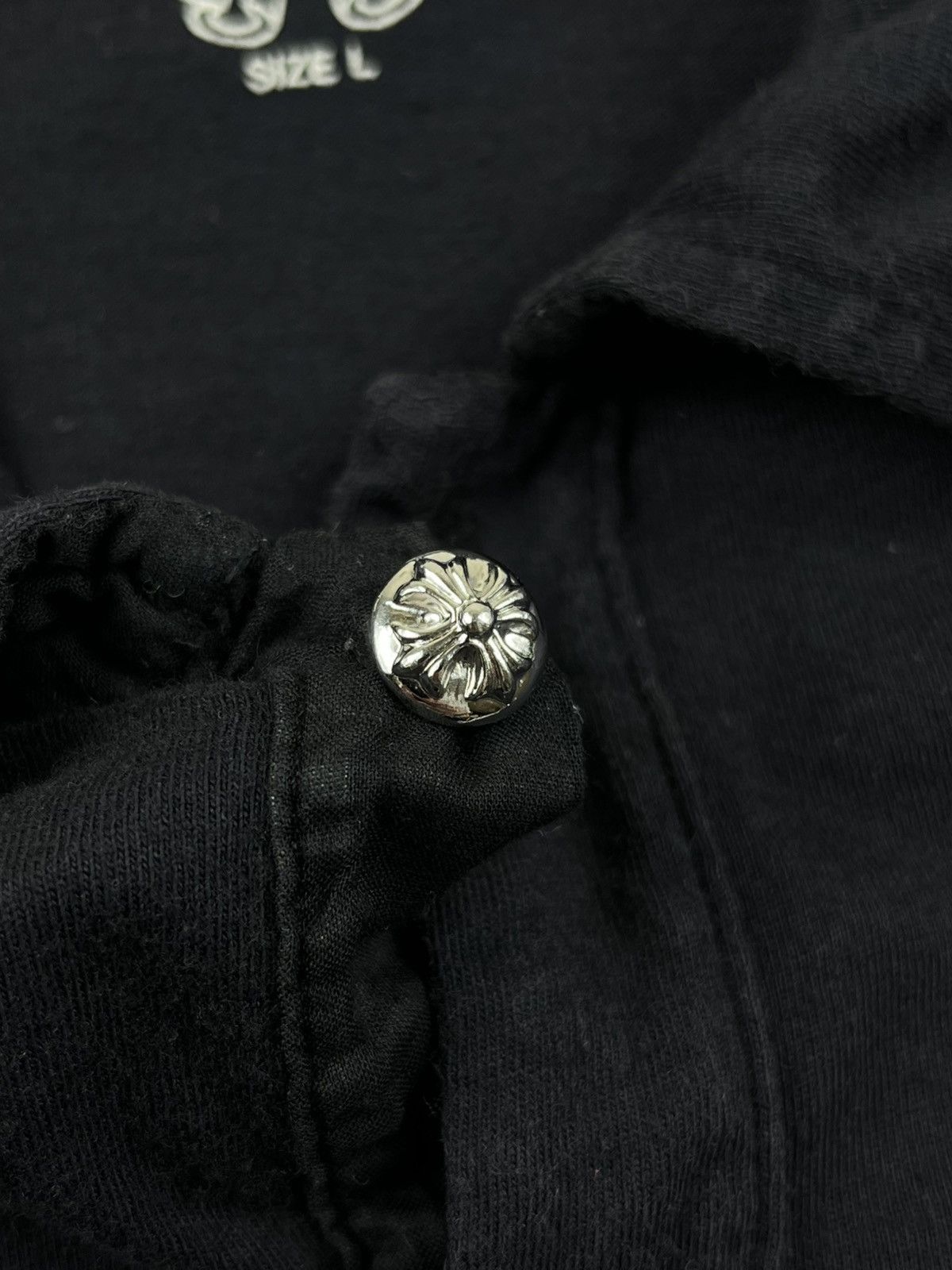Chrome Hearts Chrome Hearts Silver Button Tonal Horseshoe Logo Polo Shirt Size US L / EU 52-54 / 3 - 5 Thumbnail
