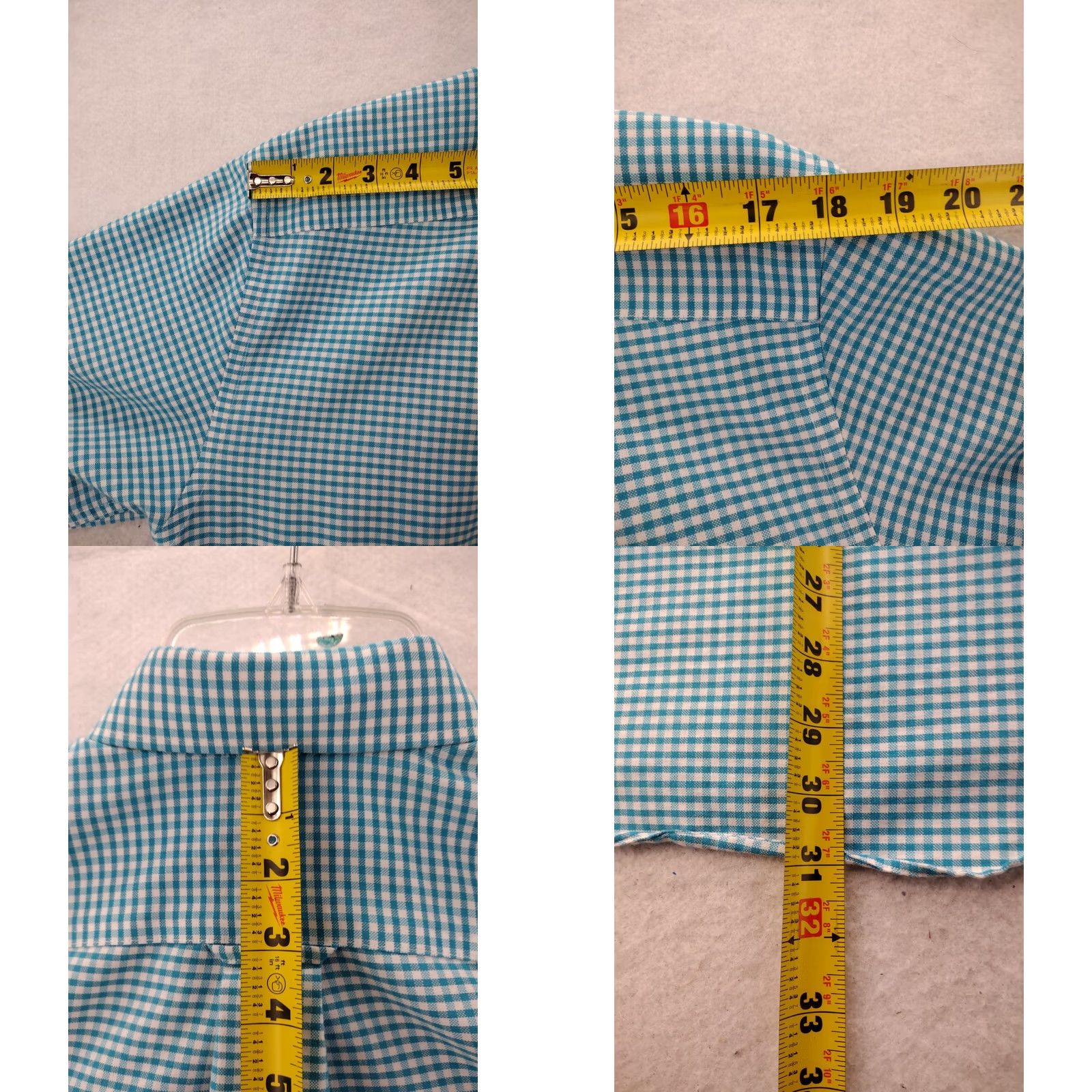 Stafford Stafford Shirt Mens XL Blue Check Lightweight Cotton Dress Shirt Size US XL / EU 56 / 4 - 8 Thumbnail