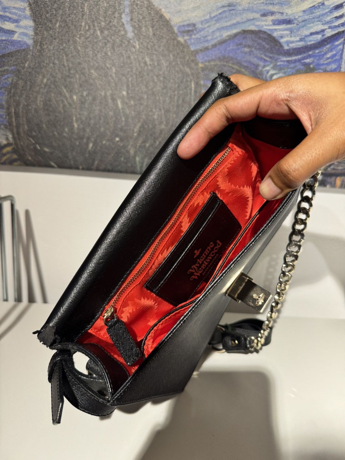 Vivienne Westwood Vivienne Westwood Chain Shoulder Bag/ Opio Saffiano Leather Size ONE SIZE - 7 Thumbnail