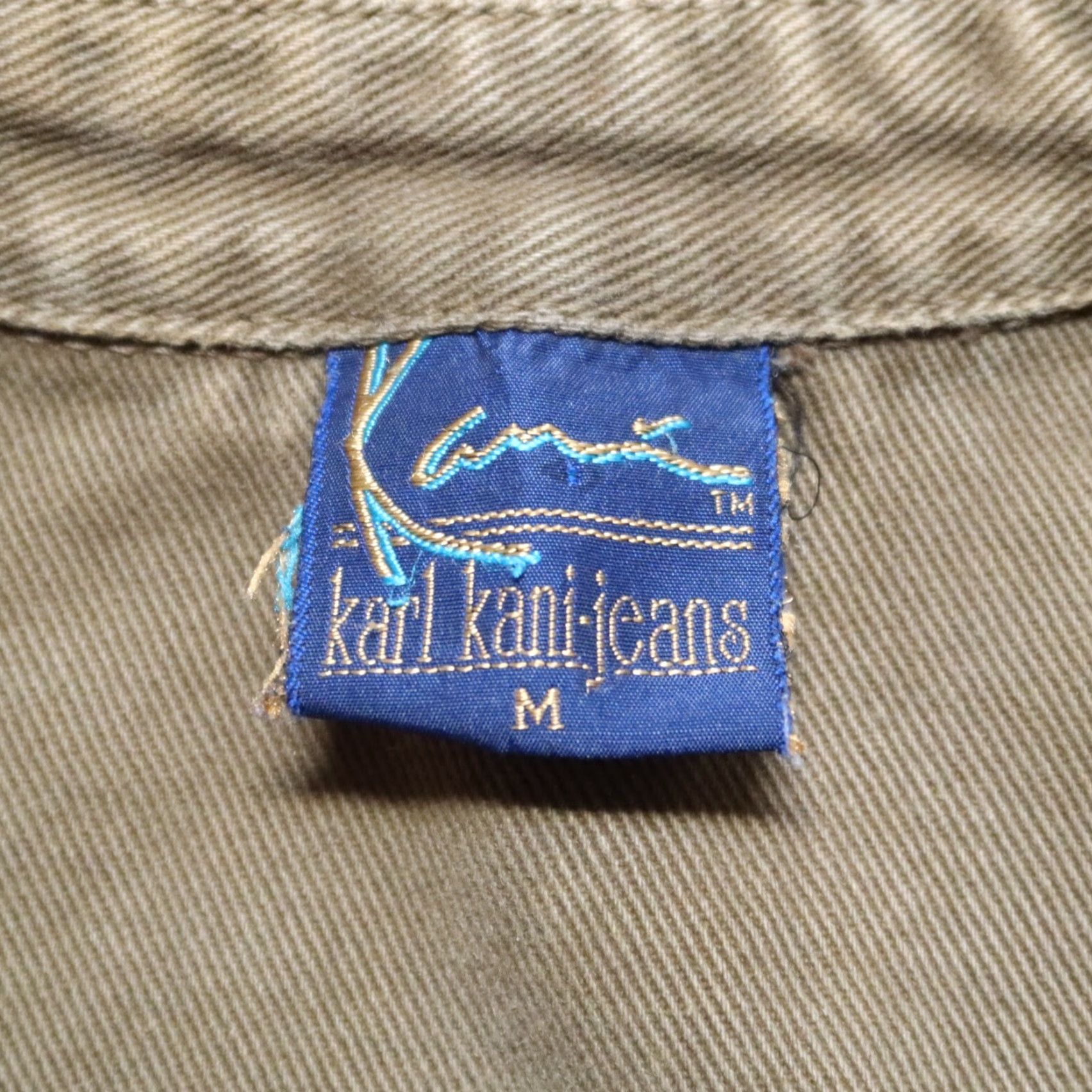Karl Kani VINTAGE Karl Kani Denim Trucker Jacket Mens M Green 90s Distressed Size US 31 - 6 Thumbnail