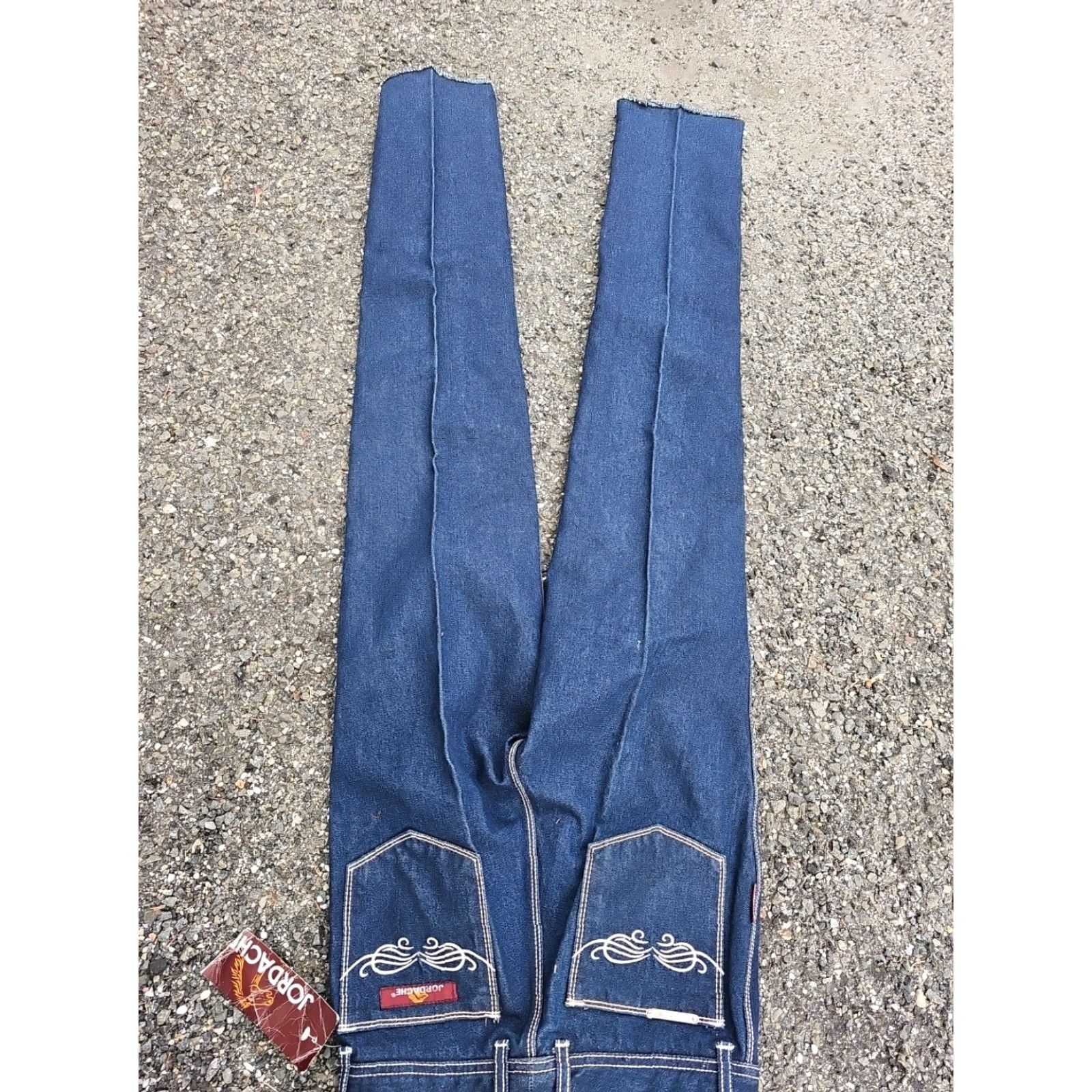 Jordache Jordache Jeans Unhemmed Vintage Long Dark Wash Deadstock 31 Men Blue 26x35.5 Size US 31 - 5 Thumbnail