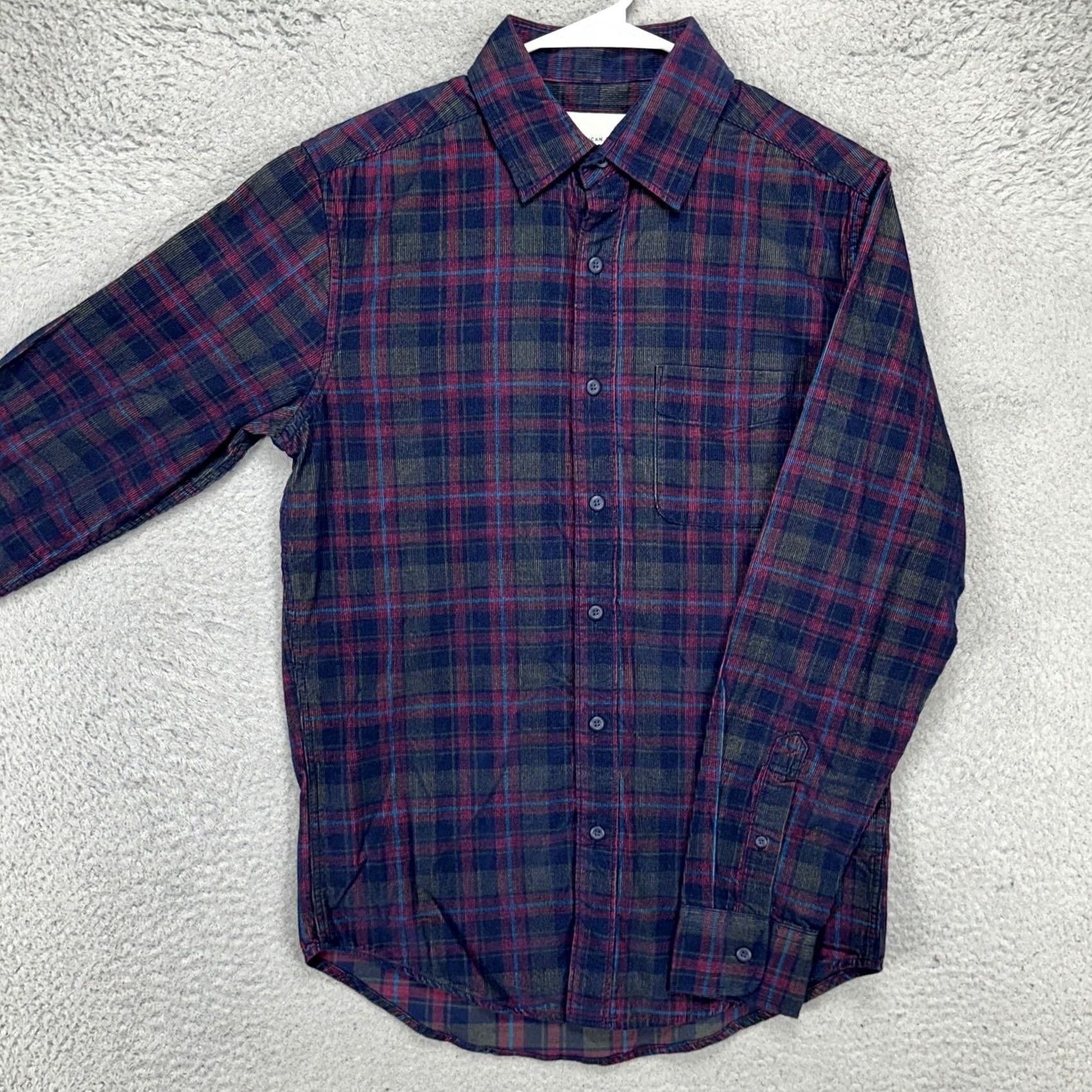 Vintage VINTAGE American Eagle Corduroy Shirt Men XS Blue Red Plaid Classic Button Up Pocket NEW Size US XS / EU 42 / 0 - 2 Thumbnail