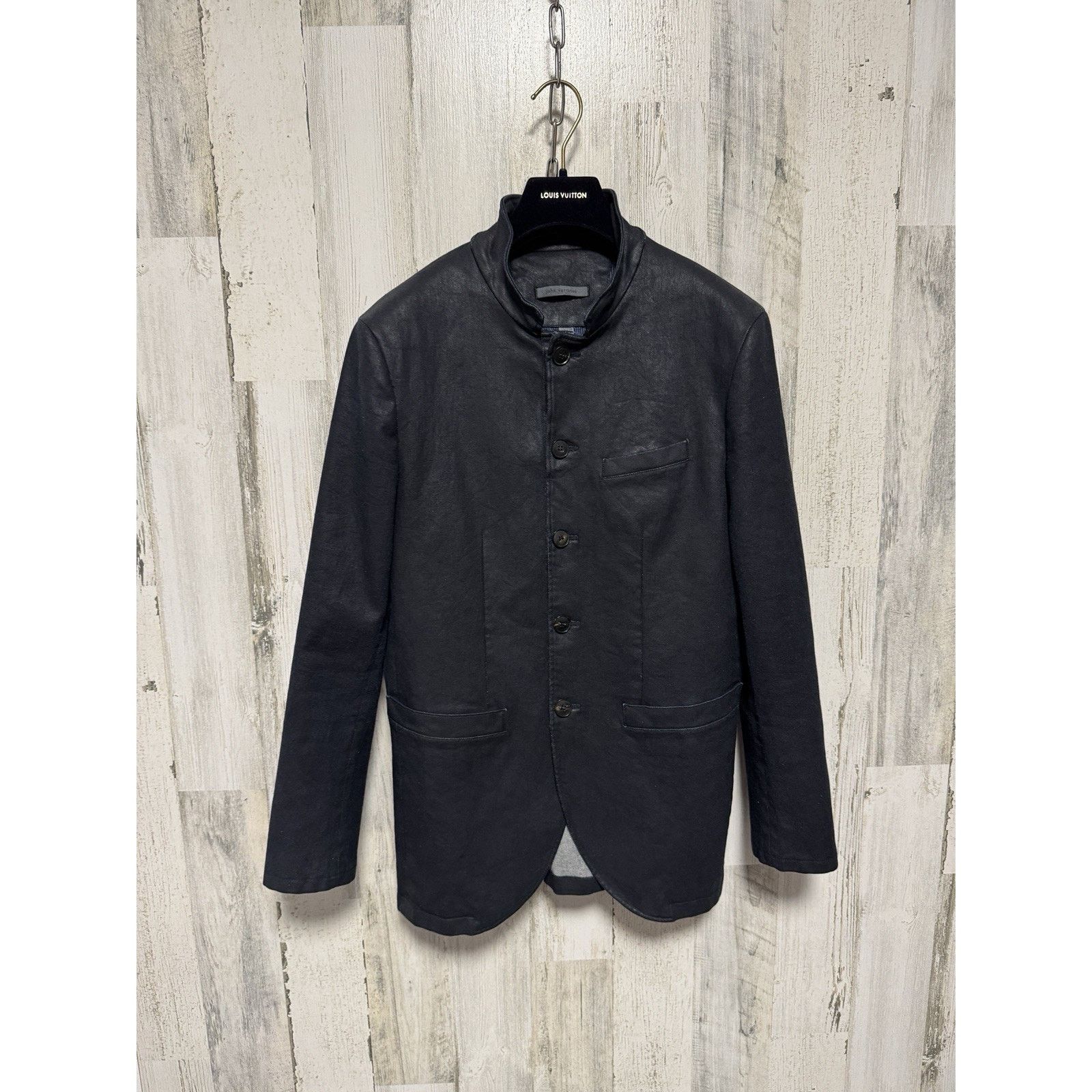 John Varvatos John Varvatos BRIA Blue Waxed Lightweight Moto Jacket Size US S / EU 44-46 / 1 - 13 Thumbnail