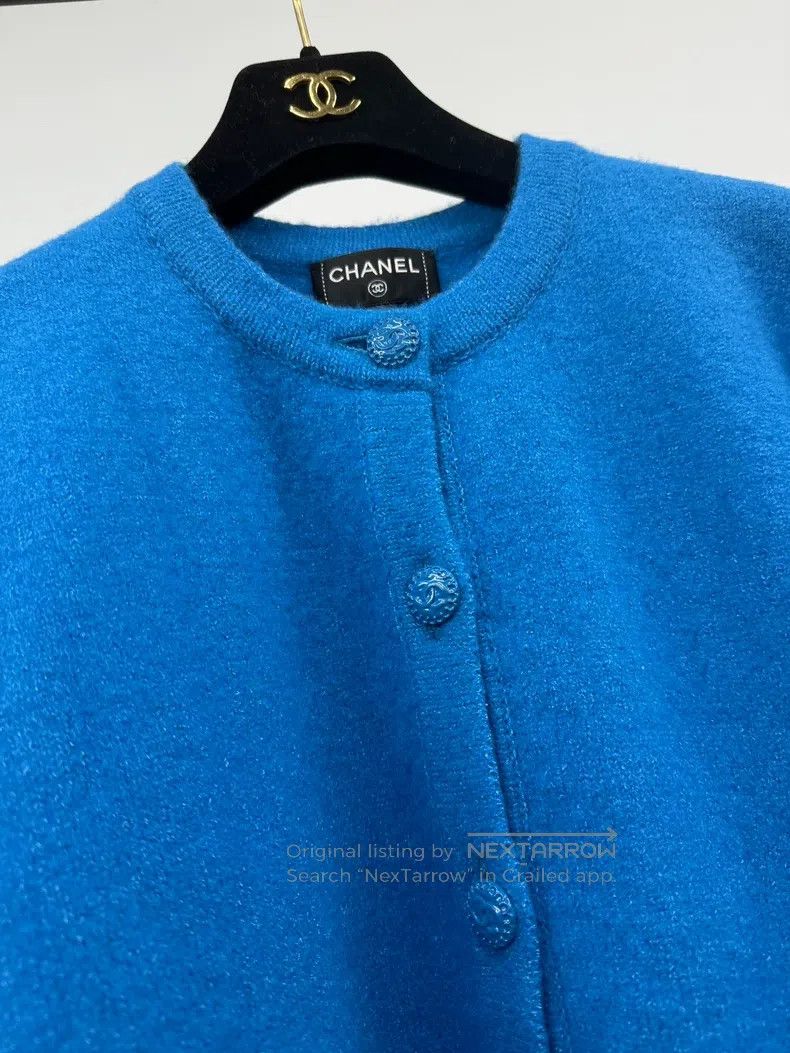 Chanel Chanel Blue woollen knitted cardigan coat Size XS / US 0-2 / IT 36-38 - 2 Thumbnail