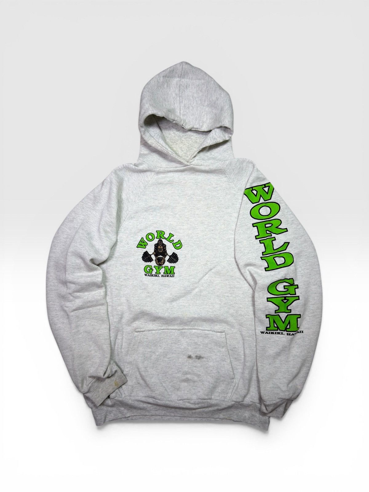 Vintage *RARE* VINTAGE 90s WORLD GYM HAWAII HOODIE BODYBUILDING Size US L / EU 52-54 / 3 - 1 Thumbnail