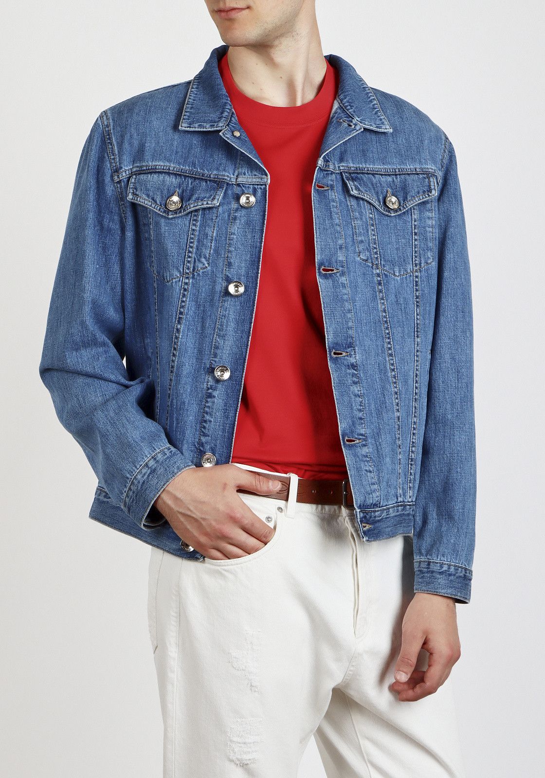 Brunello Cucinelli o1w1db10125 Denim Jacket in Blue Size US M / EU 48-50 / 2 - 5 Thumbnail