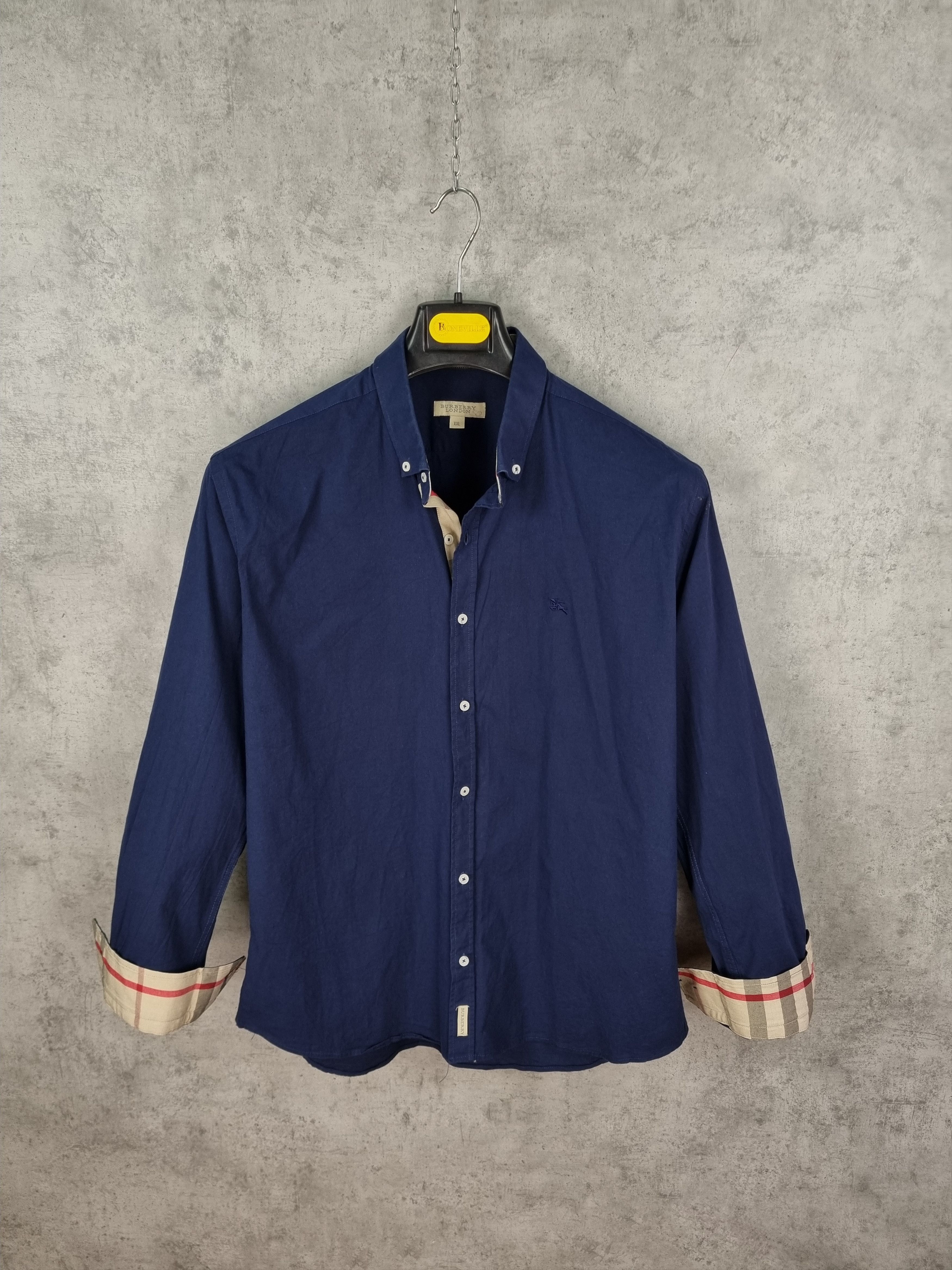 Burberry × Burberry Prorsum Burberry Navy Cotton Longsleeve Shirt Nova Check Size US L / EU 52-54 / 3 - 11 Thumbnail
