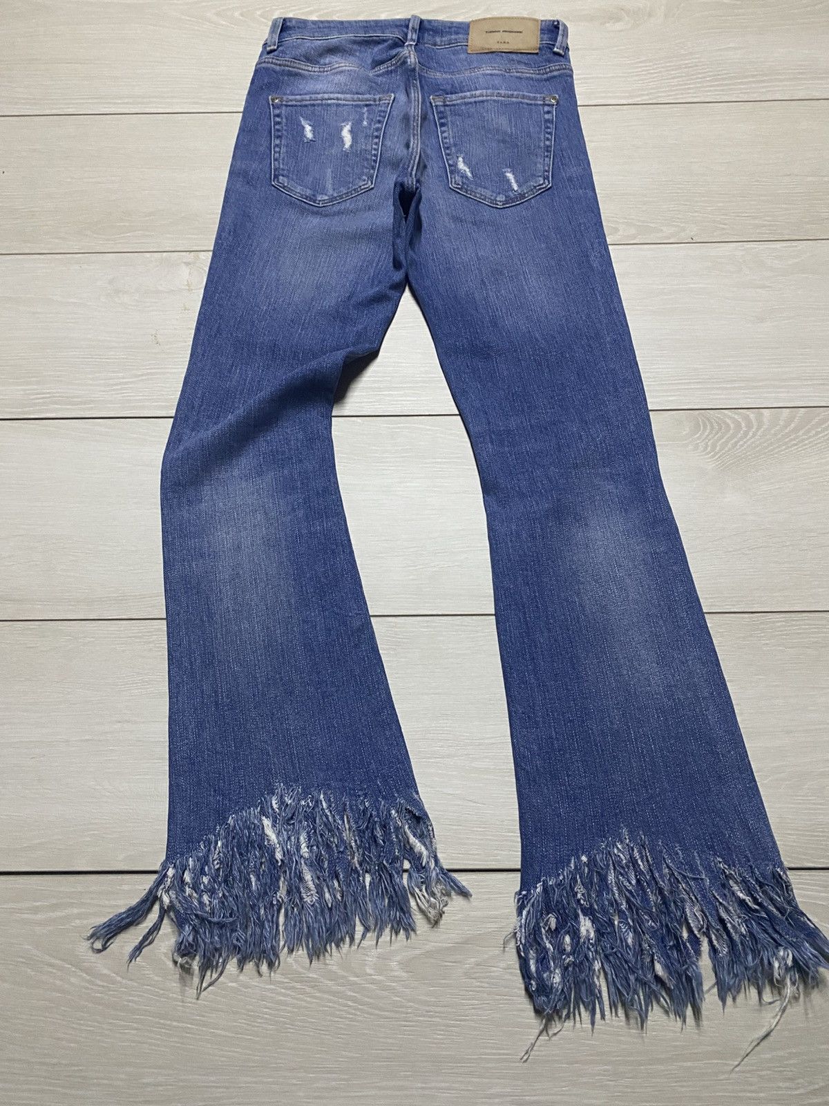 Rhude × Zara Zara Trafaluc Denim Wear Strech Embroidered Frayer Leg Jeans Size 26" / US 2 / IT 38 - 2 Thumbnail