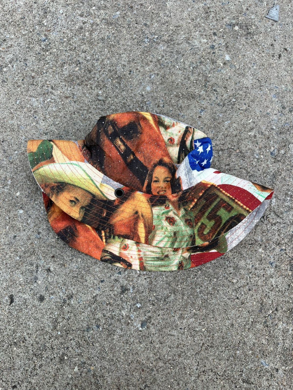 Vintage Printed Hats USA smiled