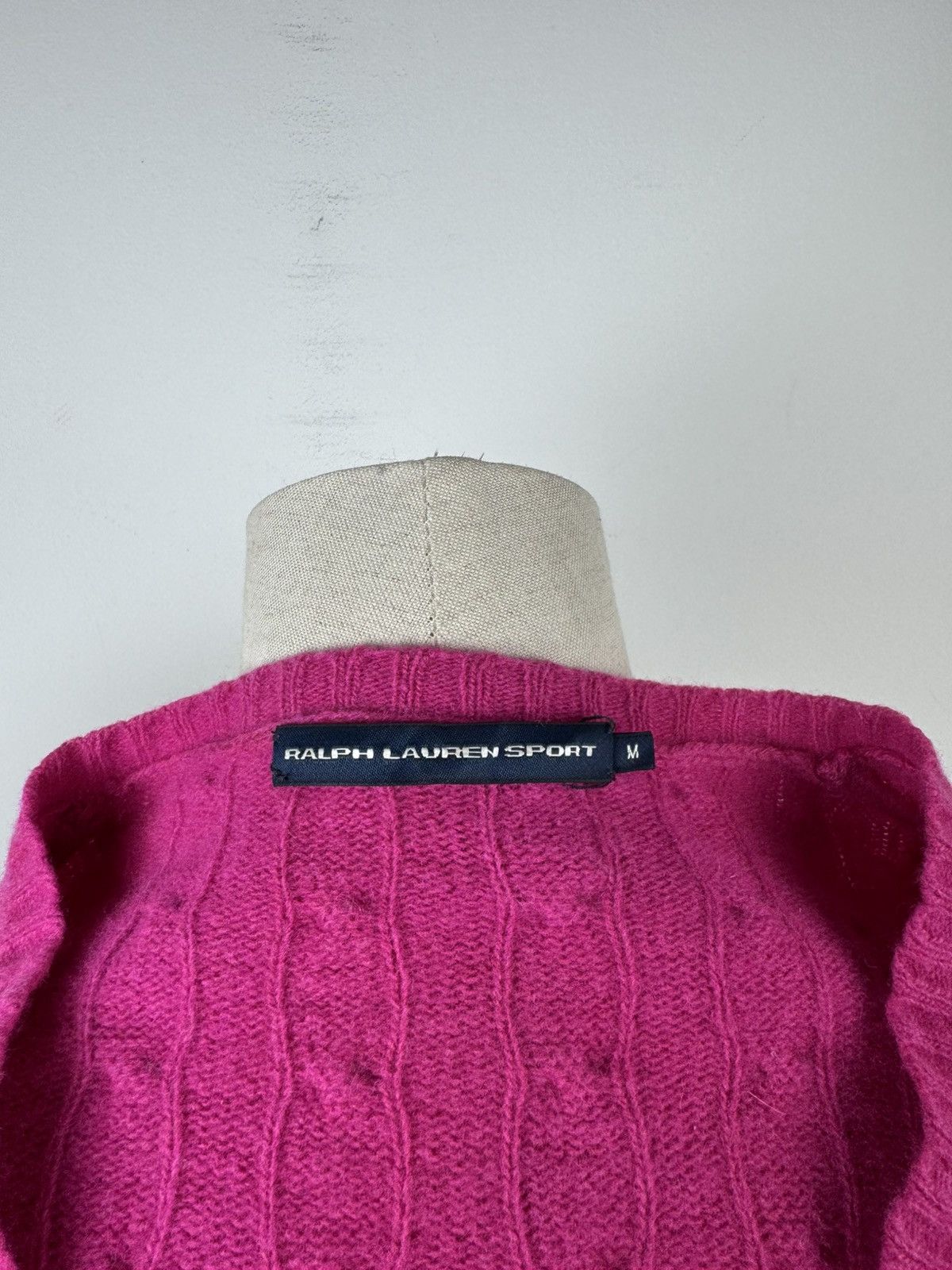 Ralph Lauren Vintage Ralph Lauren Sport Wool V-Neck Cable Knit Sweater Size M / US 6-8 / IT 42-44 - 5 Thumbnail