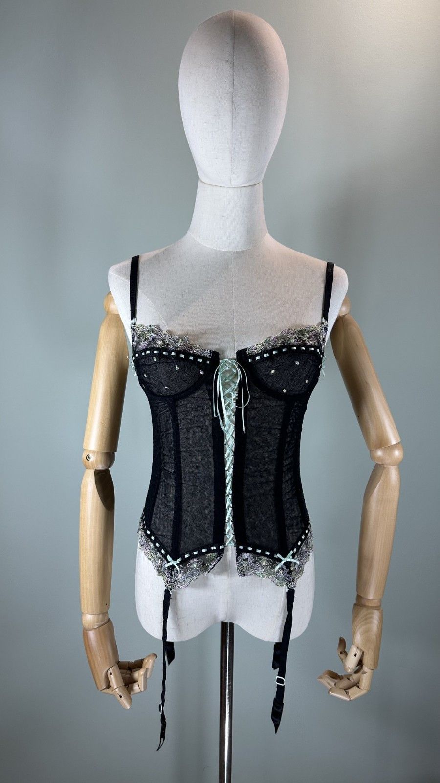 Roberto Cavalli Bustier Lingeria Corset Ribbons Size 42