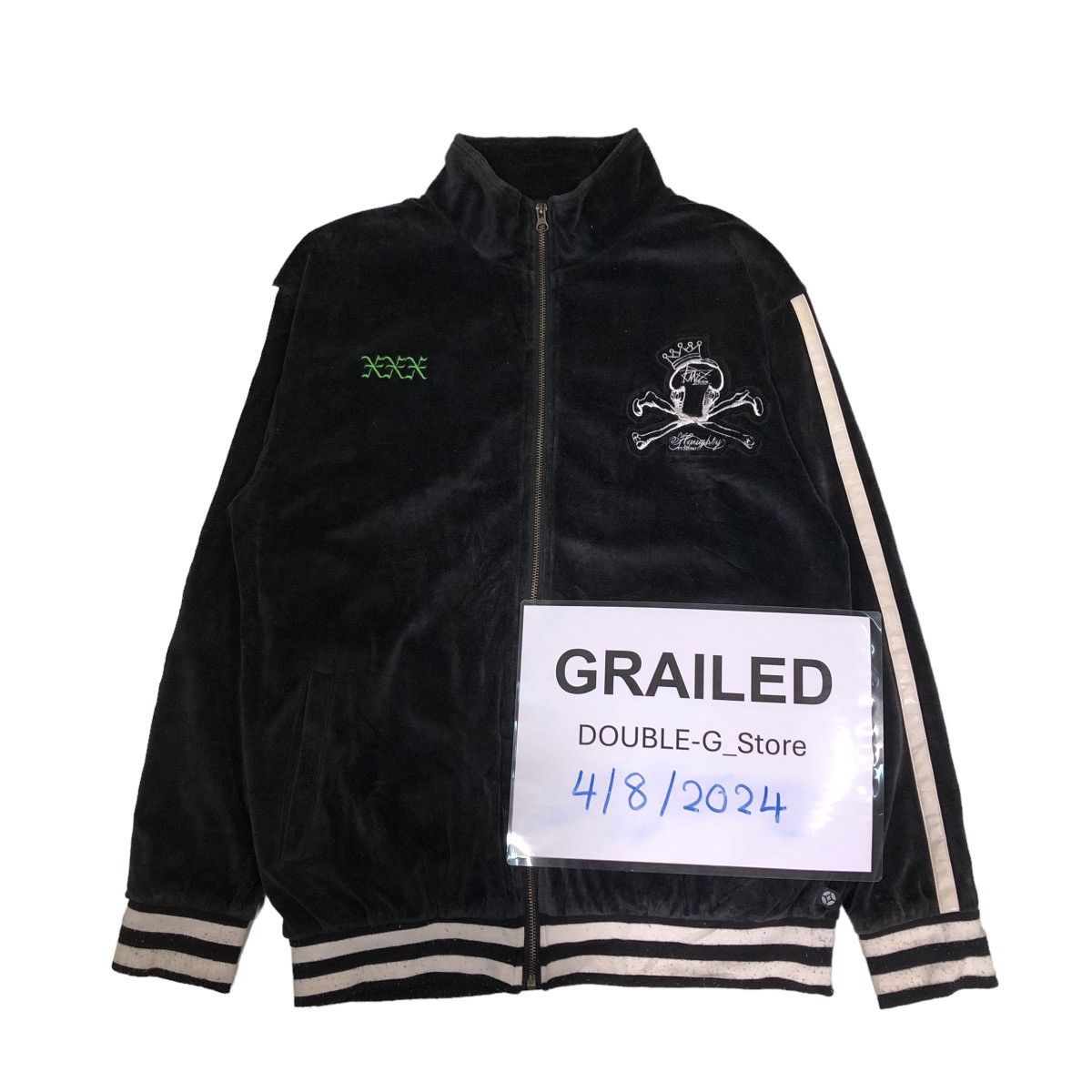 Japanese Brand × Vintage 📌VINTAGE VELVET BIKER JACKET RUFTWO JAPAN PUNK BIG LOGO Size US L / EU 52-54 / 3 - 1 Thumbnail