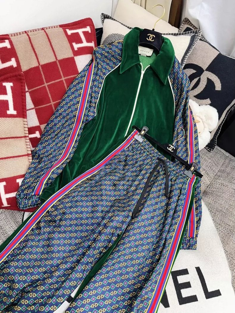 Gucci Gucci Green Velvet Baseball Jacket-2506 Size US XS / EU 42 / 0 - 8 Thumbnail