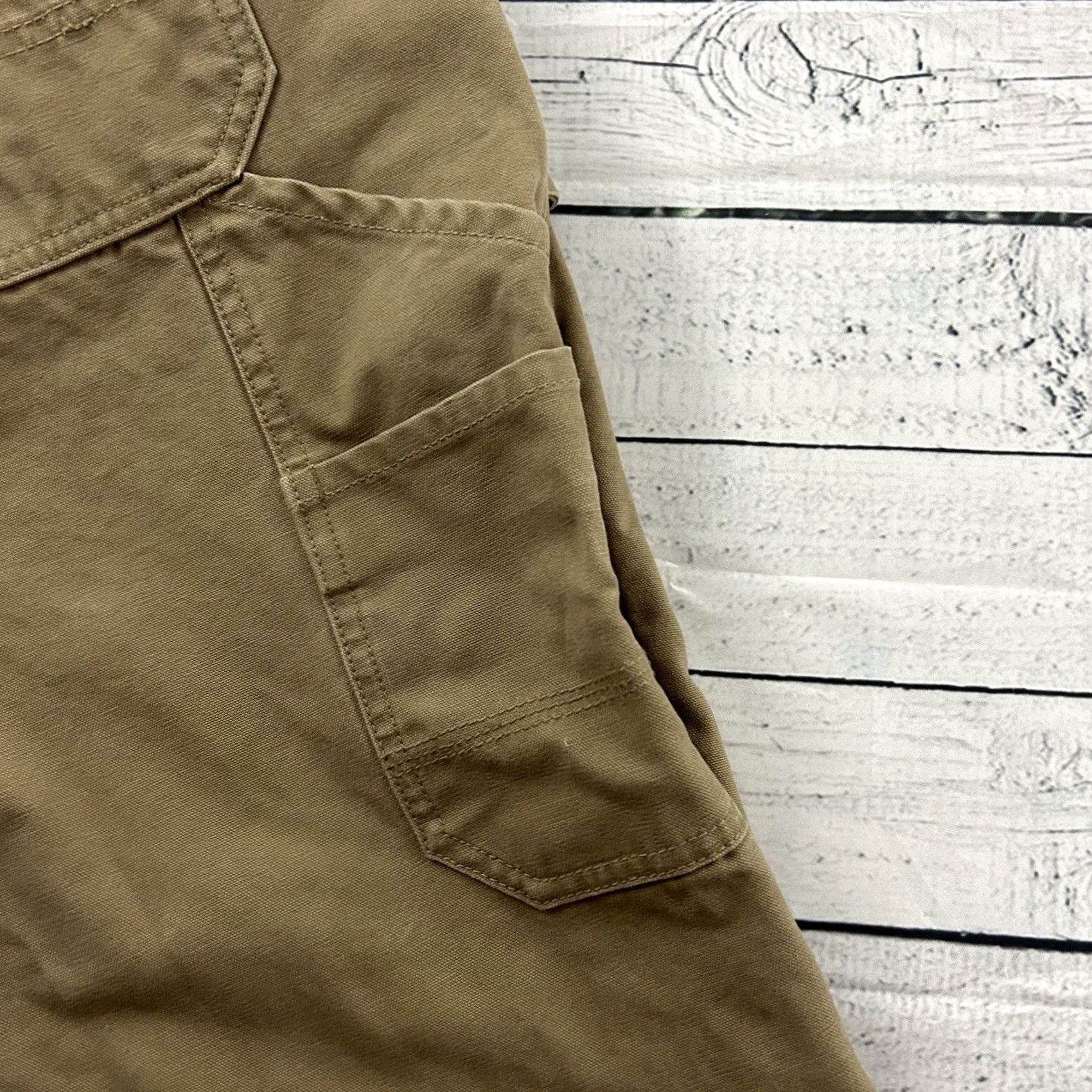 Vintage Katahdin Iron Works Nor' Easter Khakis Pants Mens 44x30 Beige Cotton Lined Fleece pants Size US 44 / EU 60 - 2 Thumbnail