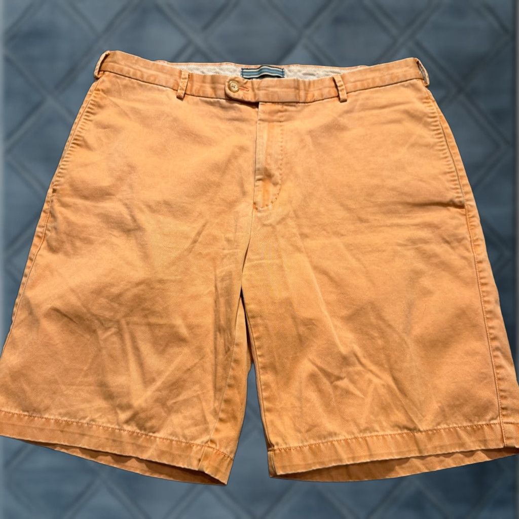 Peter Millar Peter Millar Shorts Mens 34 Orange Chino Casual Pima Cotton Vintage 9" Adult Size US 34 / EU 50 - 1 Thumbnail
