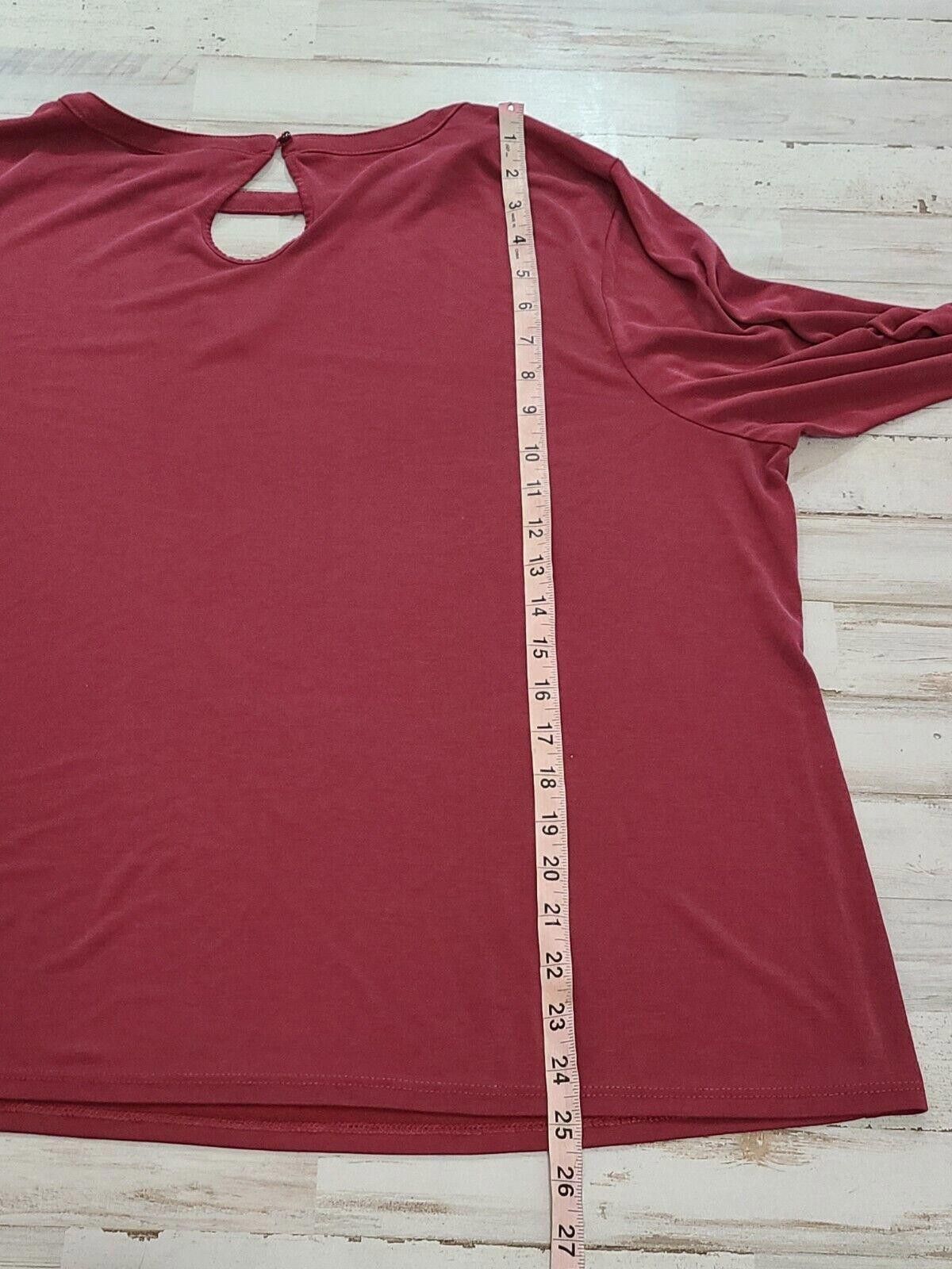 Cartoon Network Cato Top 22/24w Maroon Key Hole Neck Long Sleeve Top 3x Size 3XL / US 20-22 - 5 Thumbnail