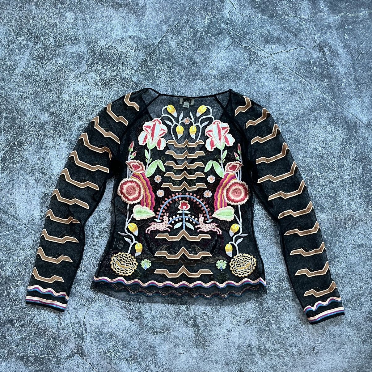 Temperley London Temperley London Chimera Top Embroidered Designer Blouse Size M / US 6-8 / IT 42-44 - 6 Thumbnail