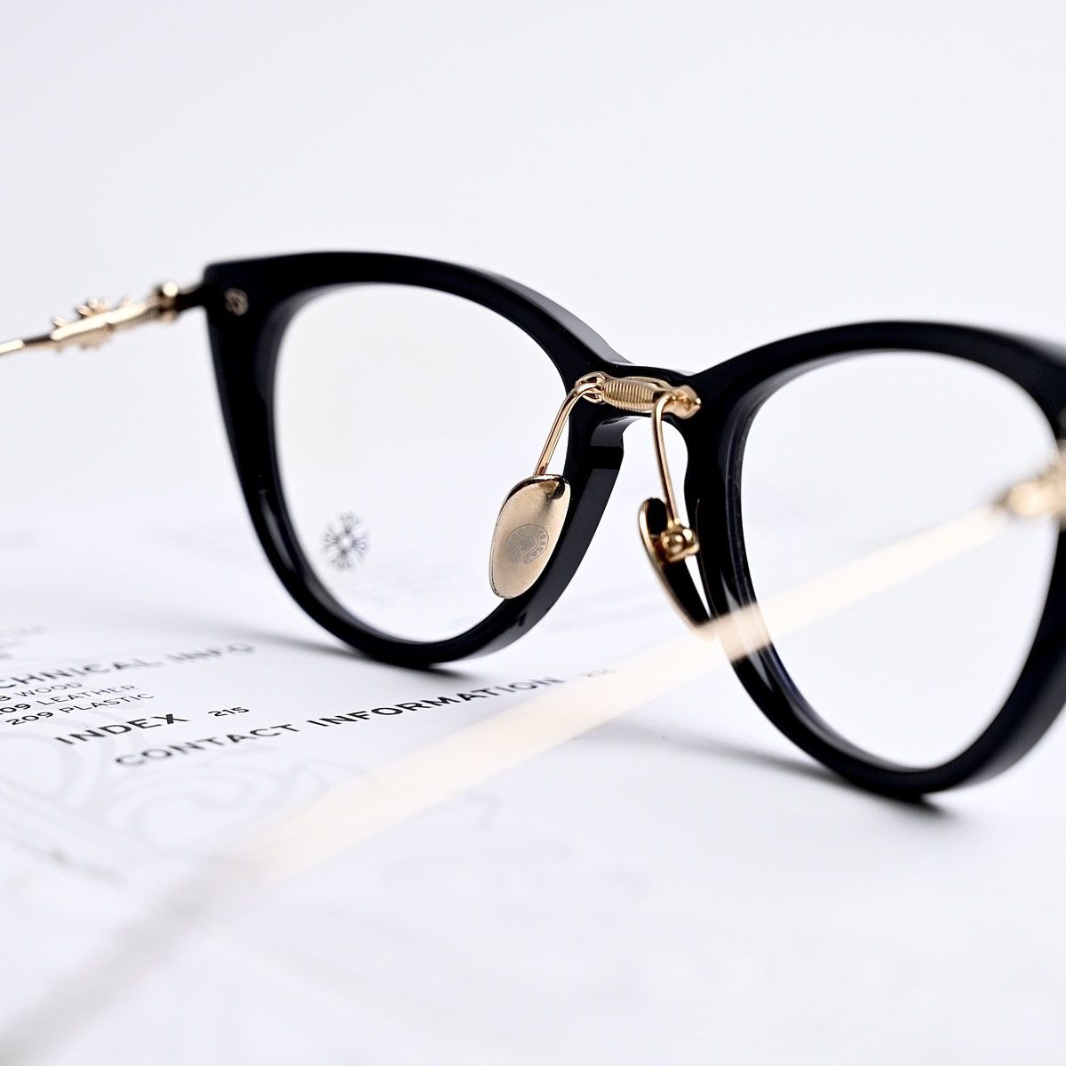 Chrome Hearts CHROME HEARTS NEW LOVER BLACK GOLD PLATED GLASSES Size ONE SIZE - 4 Thumbnail