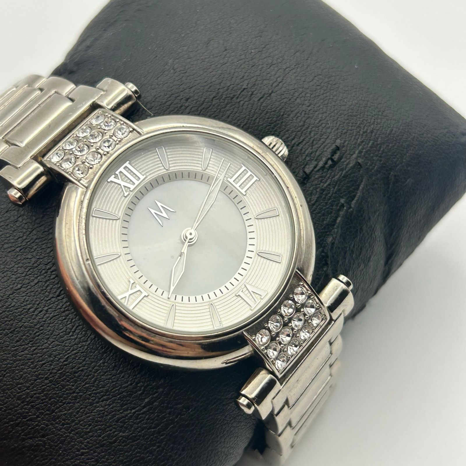 Other M MEI64 Silver Tone Crystals St. Steel Watch New Battery Size ONE SIZE - 3 Thumbnail