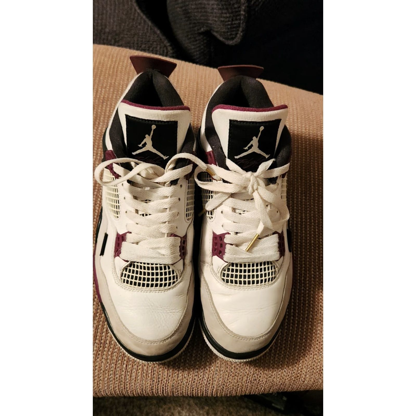 Jordan Brand Jordan 4 Retro x Paris Saint-Germain Bordeaux 2020 - Size 8.5 - Men - White - Air Jordan Sneaker - CZ5624-100 Size US 9 / EU 42 - 3 Thumbnail
