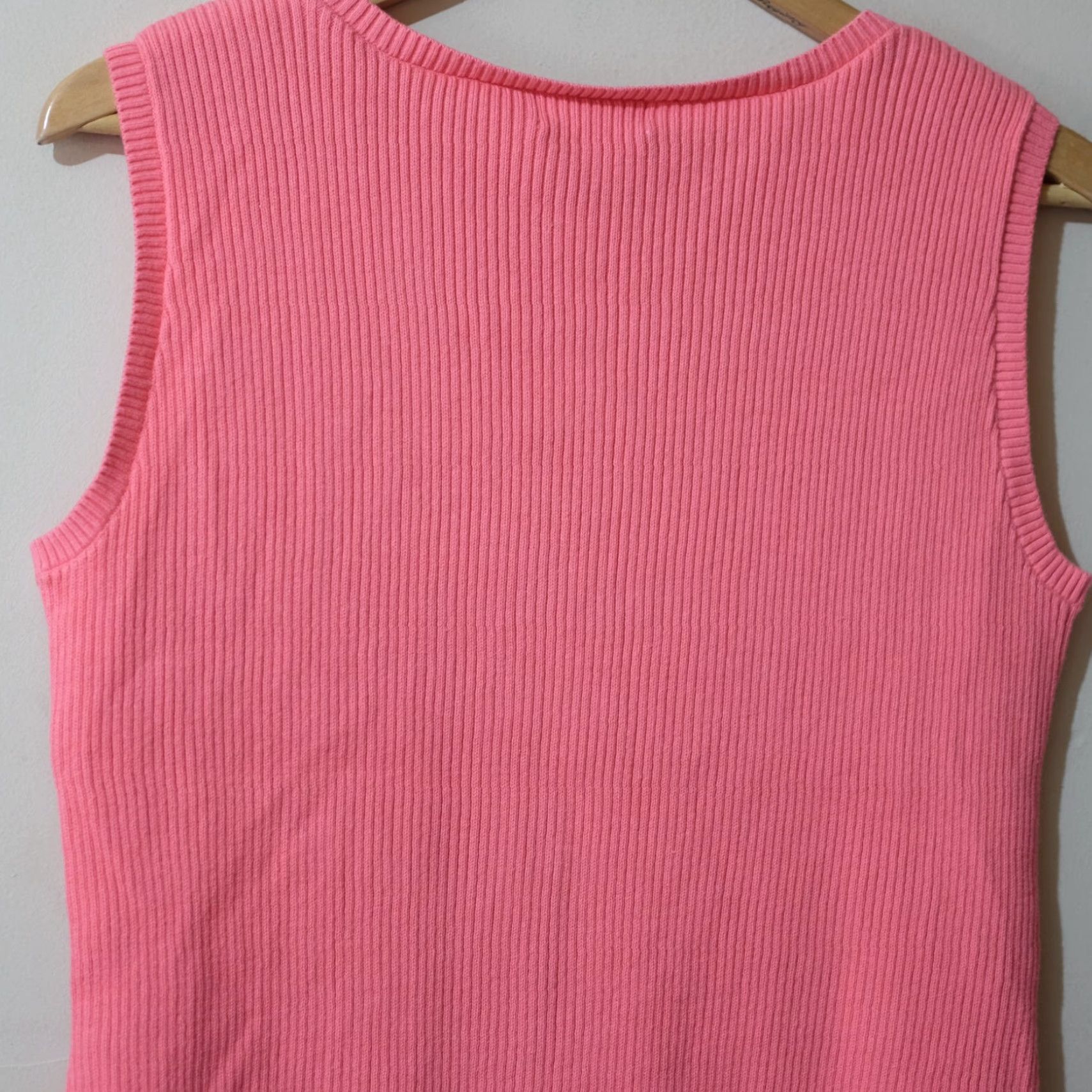 Vintage Christopher & Banks Sweater Sleeveless 100% Cotton Pink Women's L #H-10 Size L / US 10 / IT 46 - 5 Thumbnail