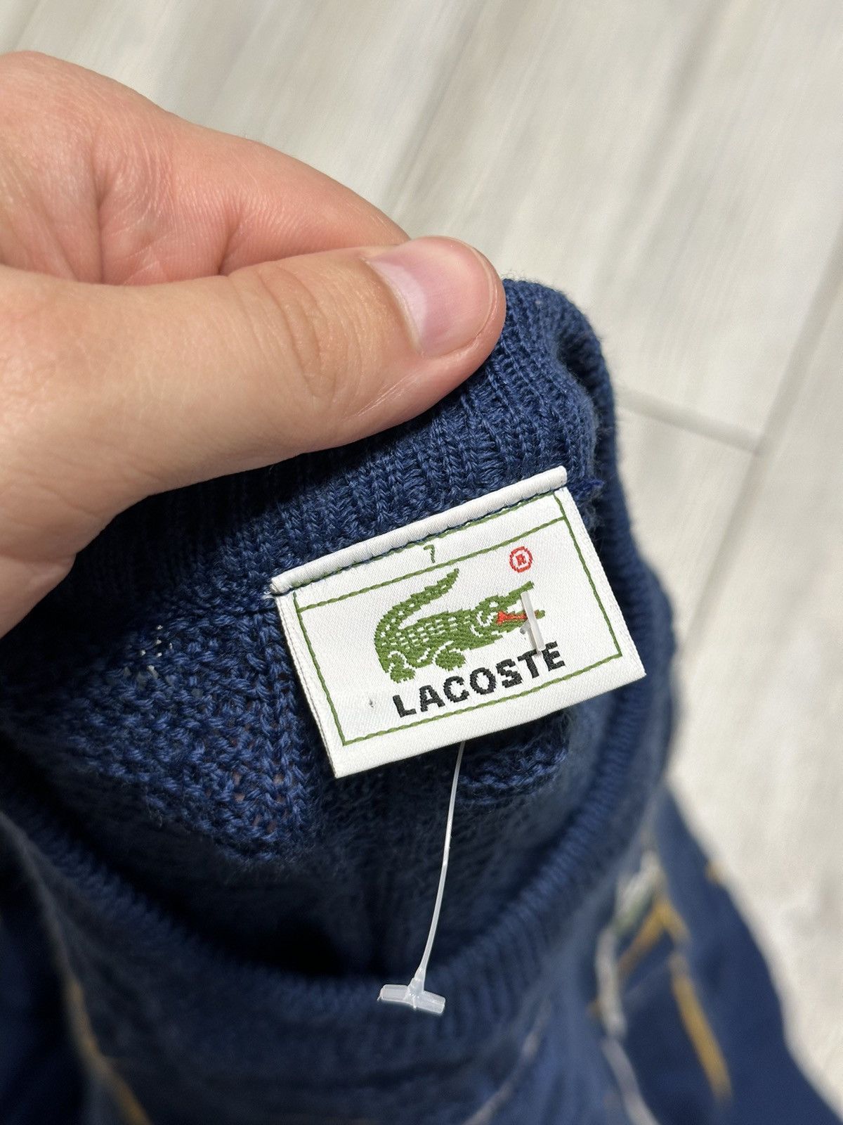 Lacoste Vintage Lacoste Wool Cabel Knit Sweater 90s Old Money Size US XXL / EU 58 / 5 - 3 Thumbnail