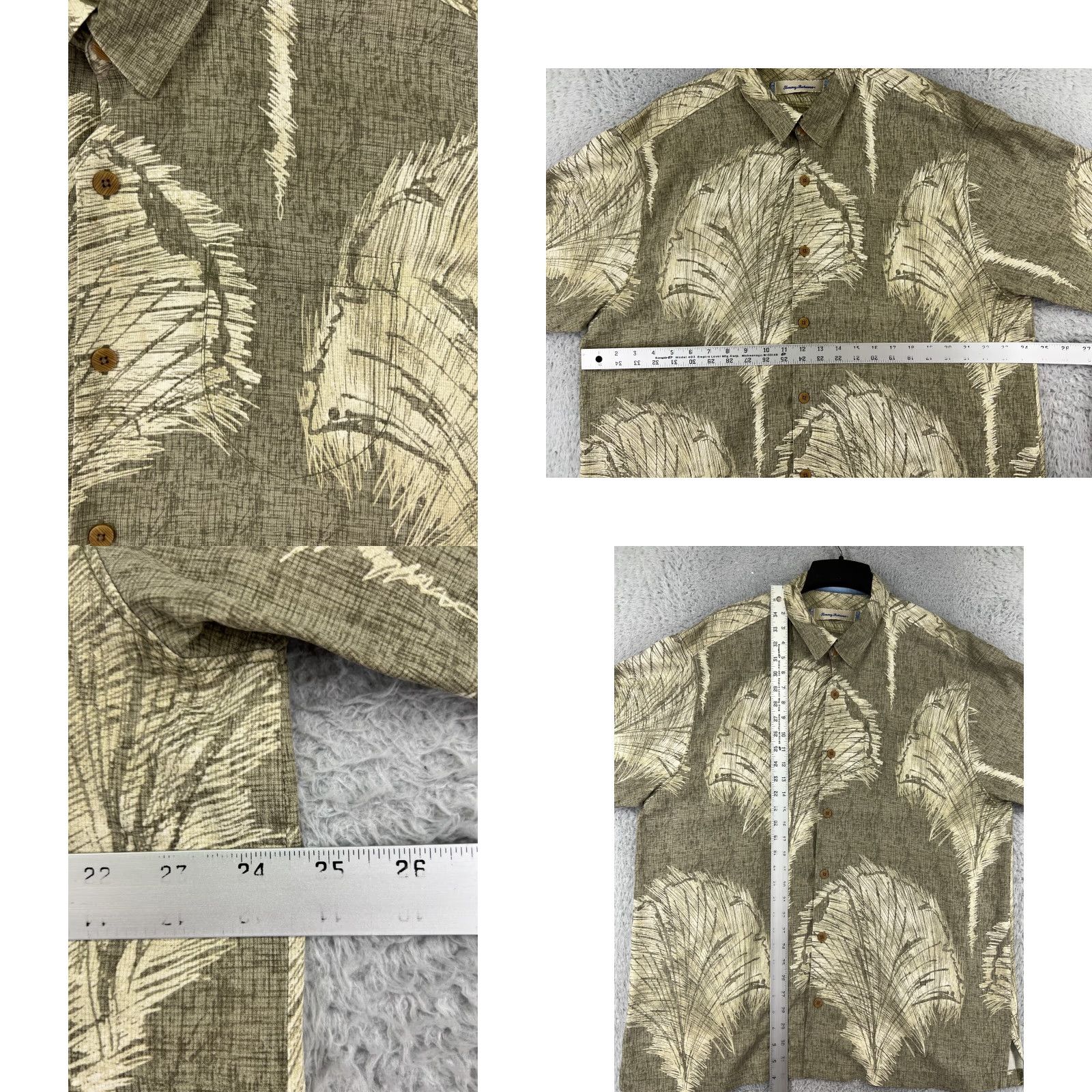 Tommy Bahama Tommy Bahama Shirt Mens XL Beige 100% Silk Abstract Palm Frond Print Shirt Size US XL / EU 56 / 4 - 8 Thumbnail