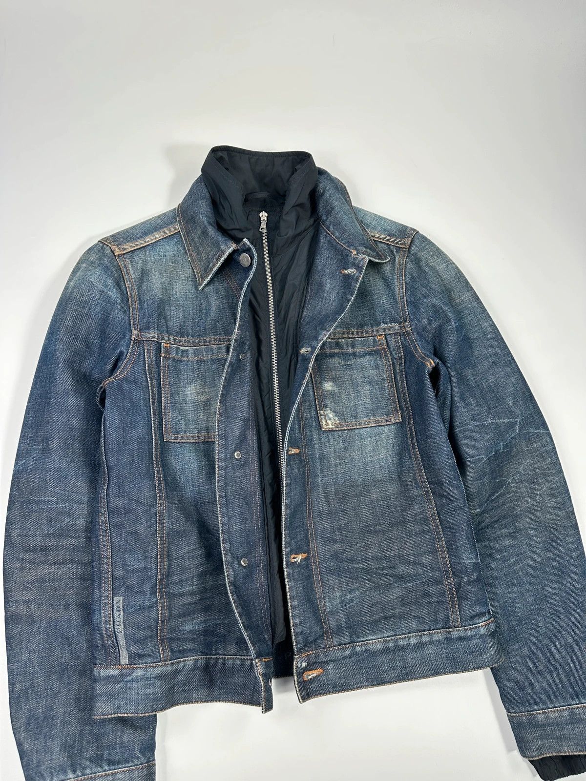 Prada Prada Milano FW2005 Indigo Blue Nylon Lining Denim Jacket Size US M / EU 48-50 / 2 - 9 Thumbnail