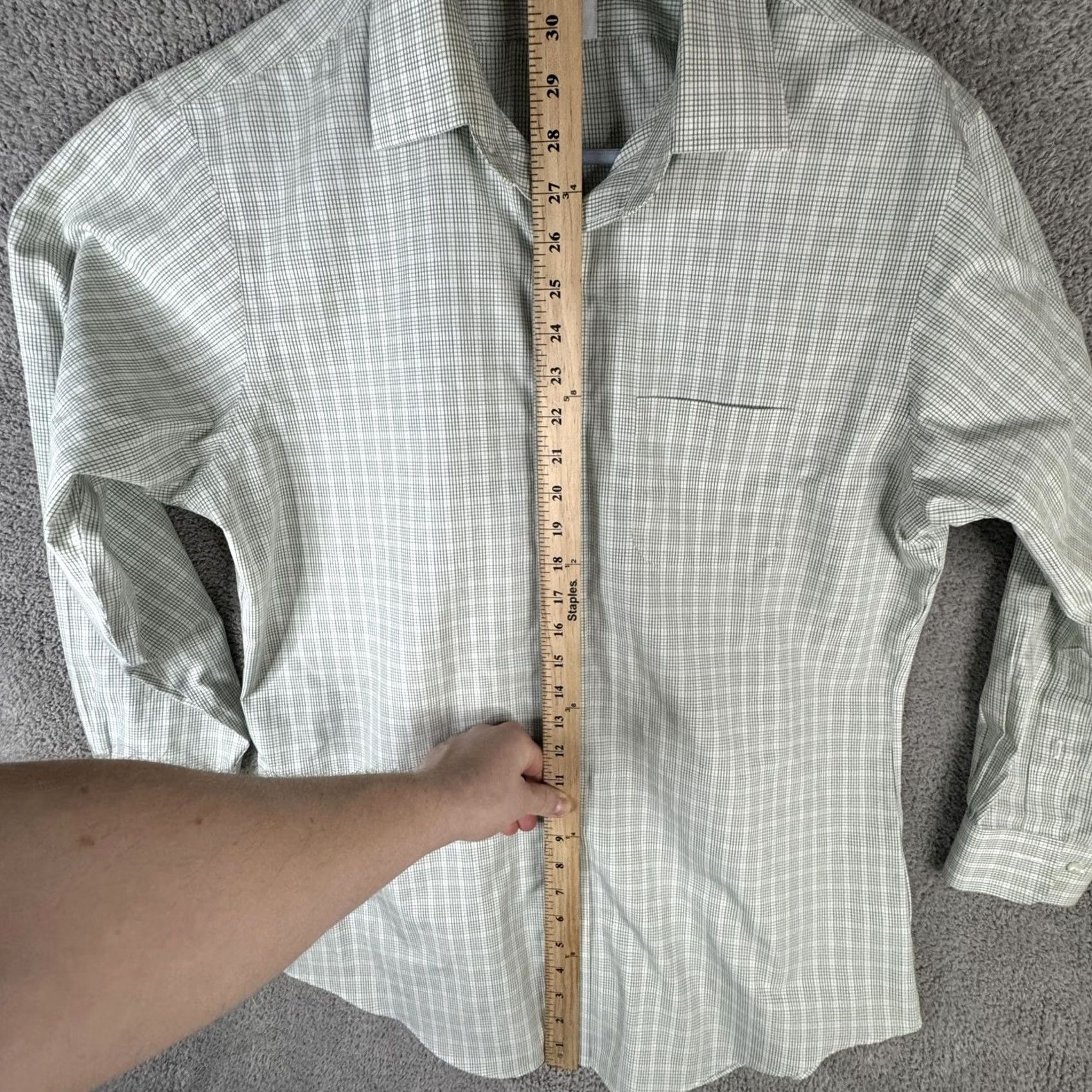 Brooks Brothers Brooks Brothers Regent Shirt Mens Slim Non-Iron 100% Cotton Green Check Dress Shirt Size US L / EU 52-54 / 3 - 7 Thumbnail